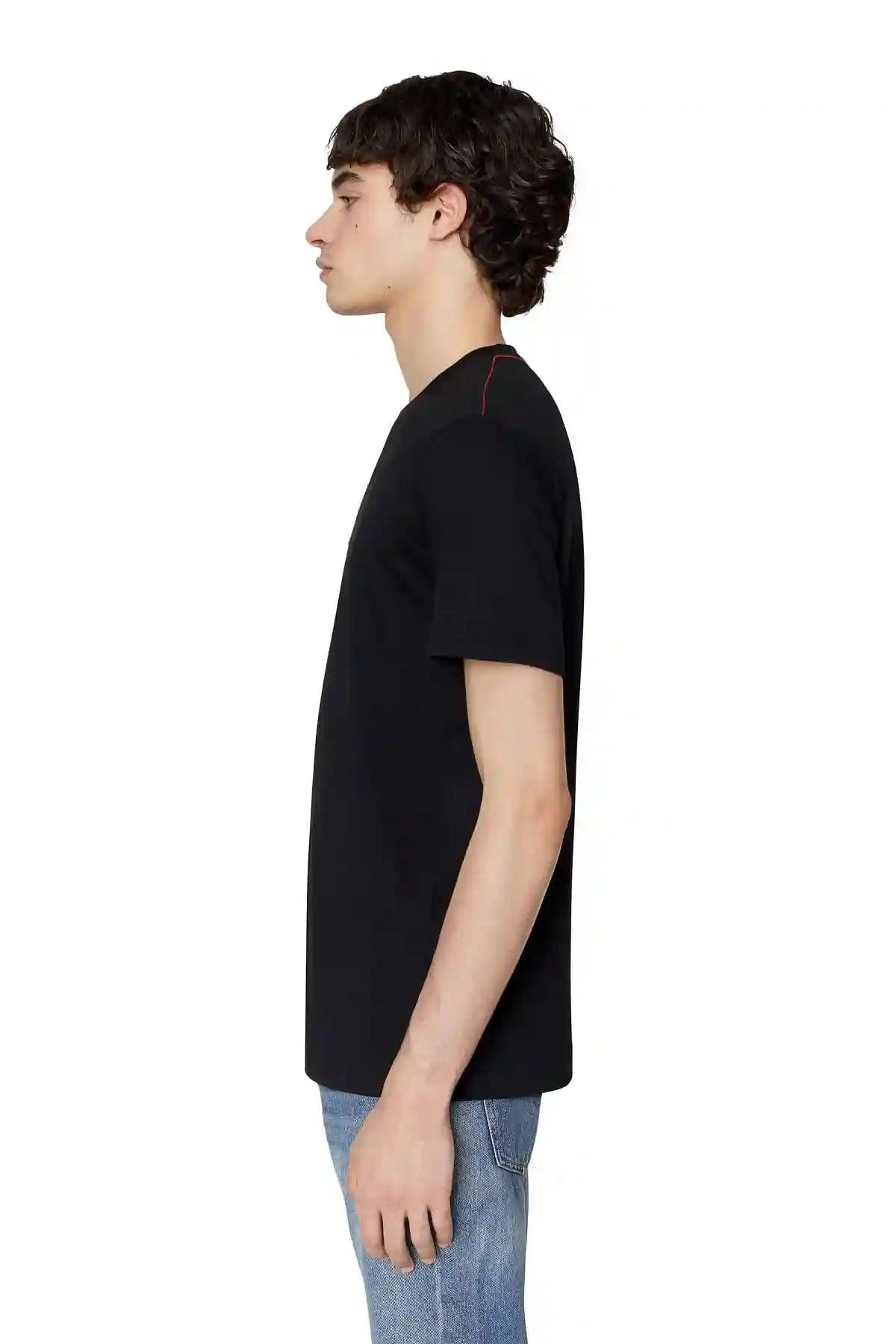 Black T-shirt with with logo patch