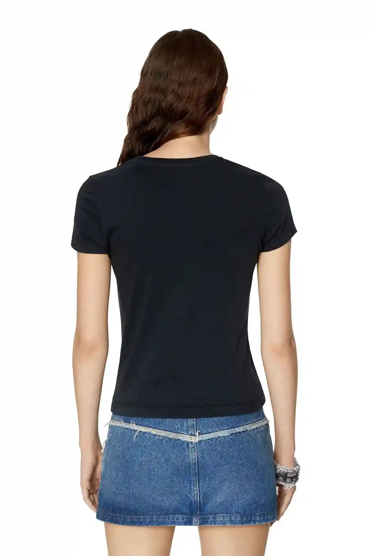 Black T-shirt with puff logo print