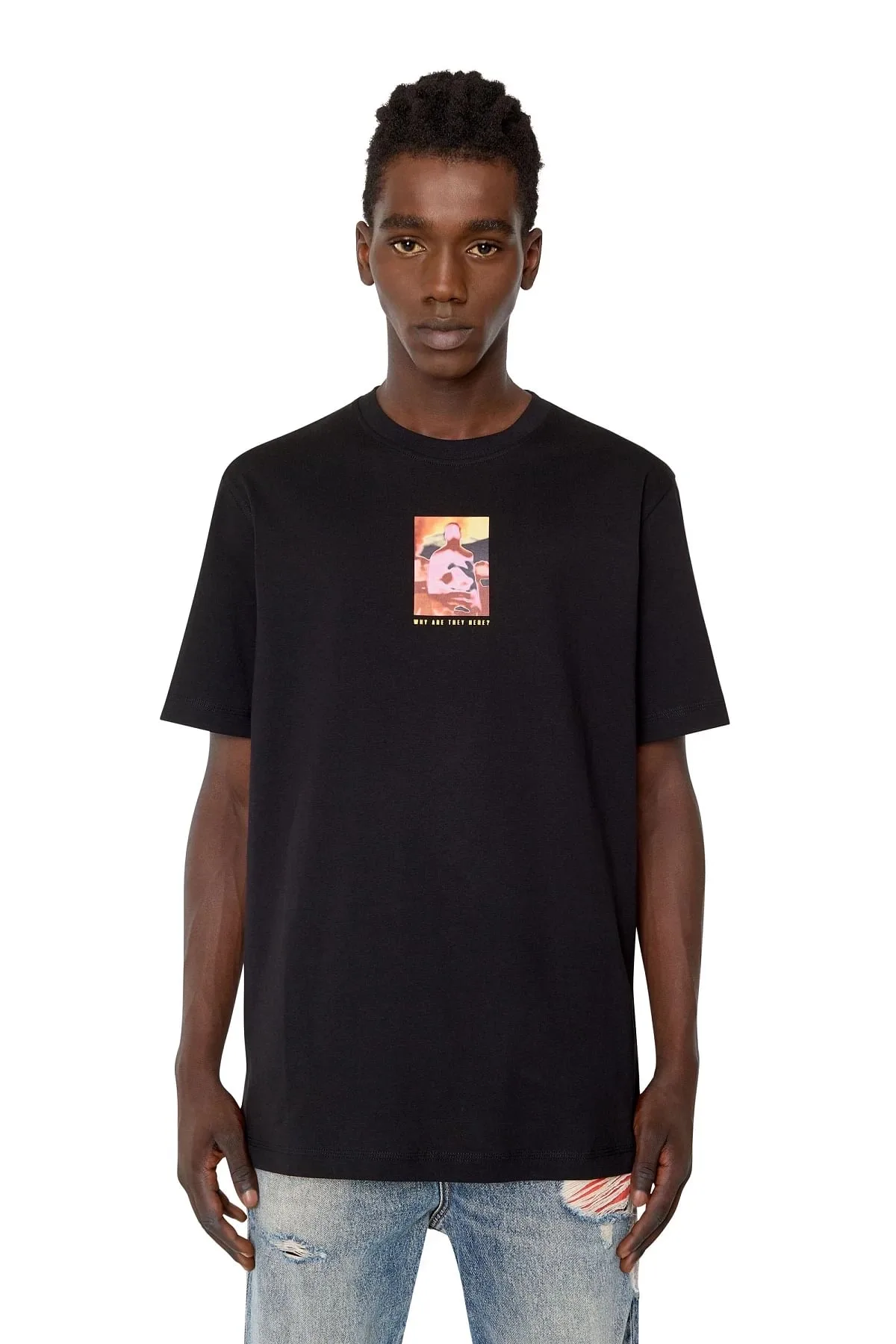 Black T-shirt with thermo-image print