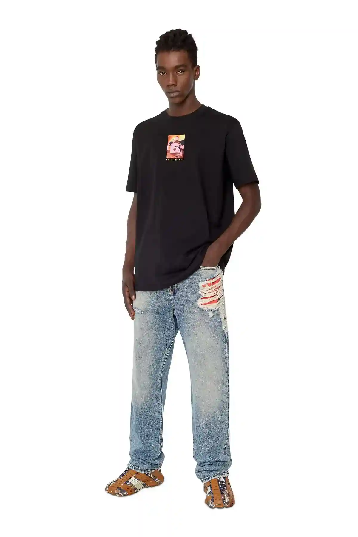Black T-shirt with thermo-image print