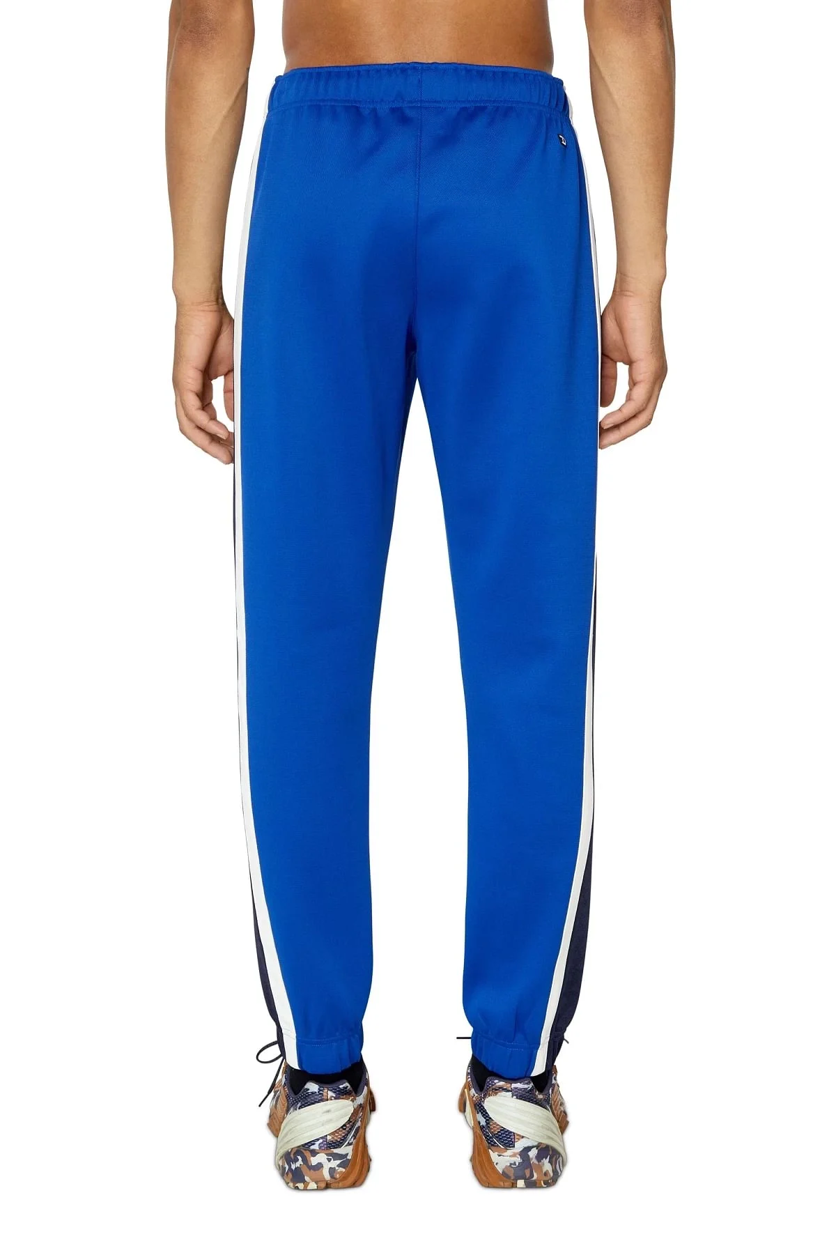 Blue Track pants with logo-jacquard bands