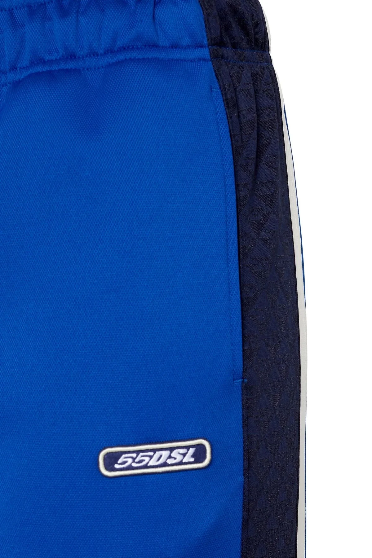 Blue Track pants with logo-jacquard bands