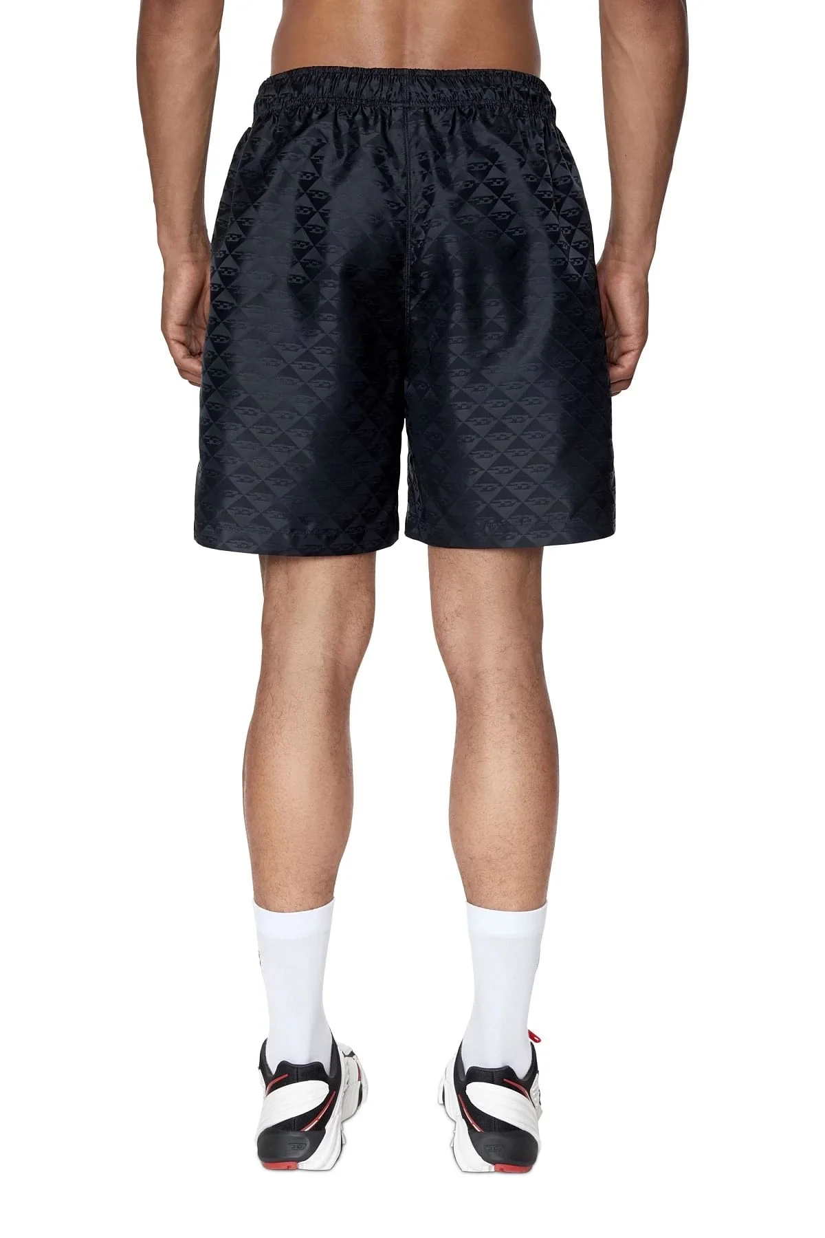 Black Logo-jacquard shorts