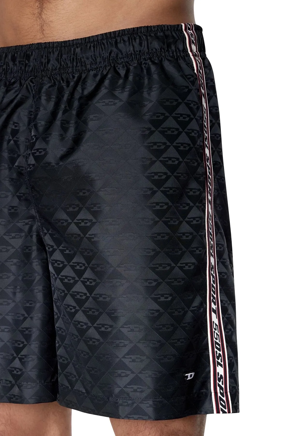 Black Logo-jacquard shorts