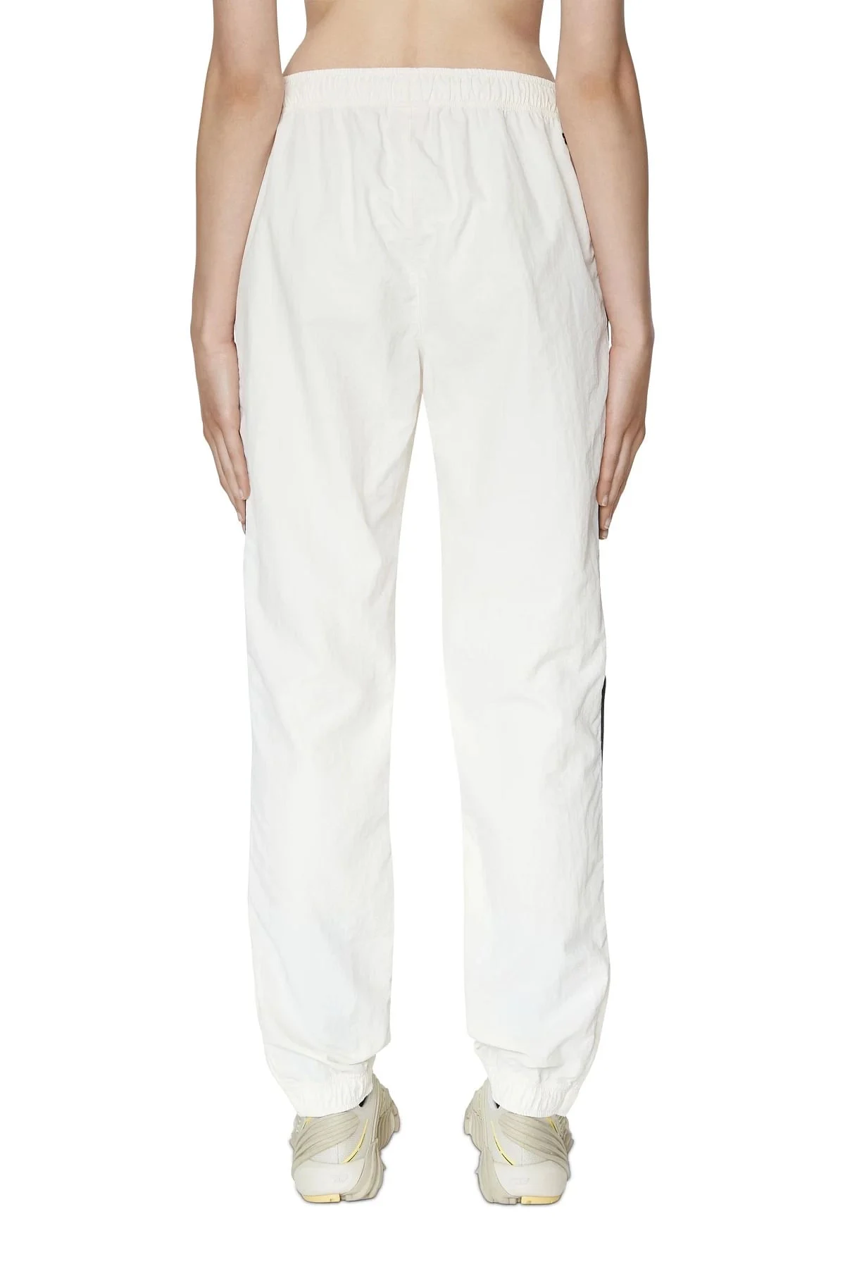 White Track pants in crinkled shell