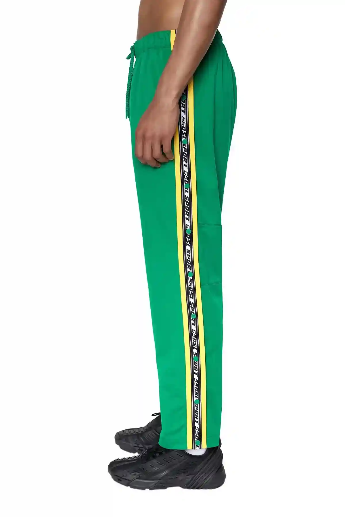 Green Tear-away track pants
