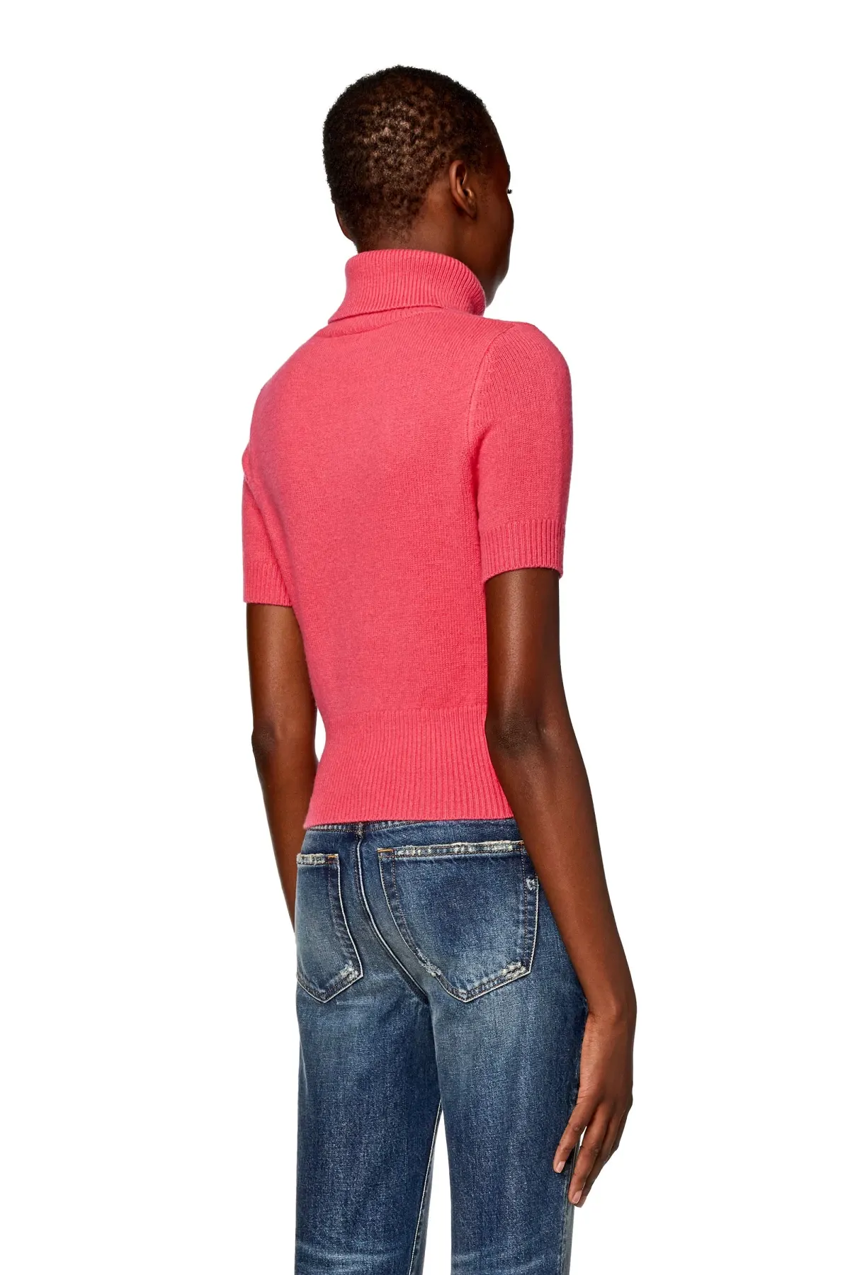 Pink Short-sleeve jumper with cut-out logo