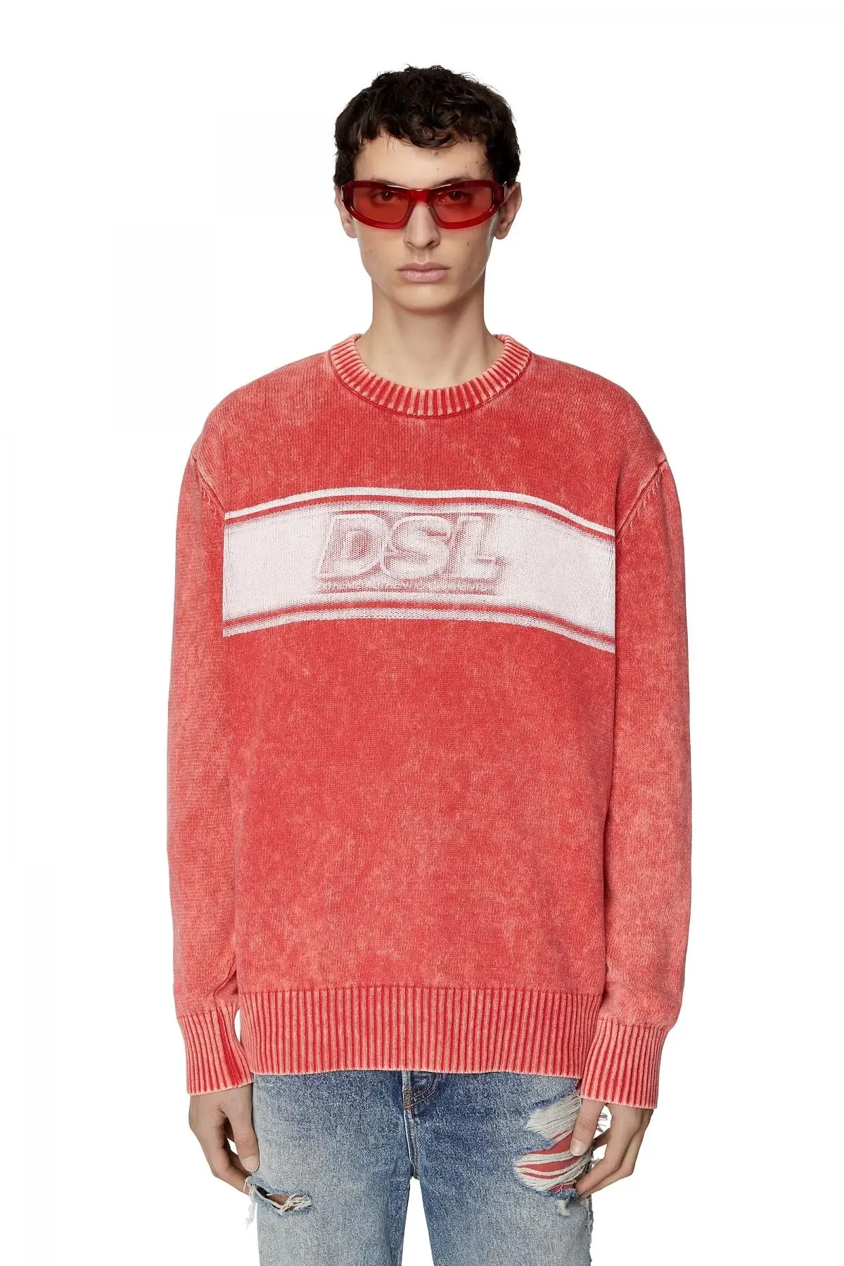 Red Treated jumper with DSL logo band
