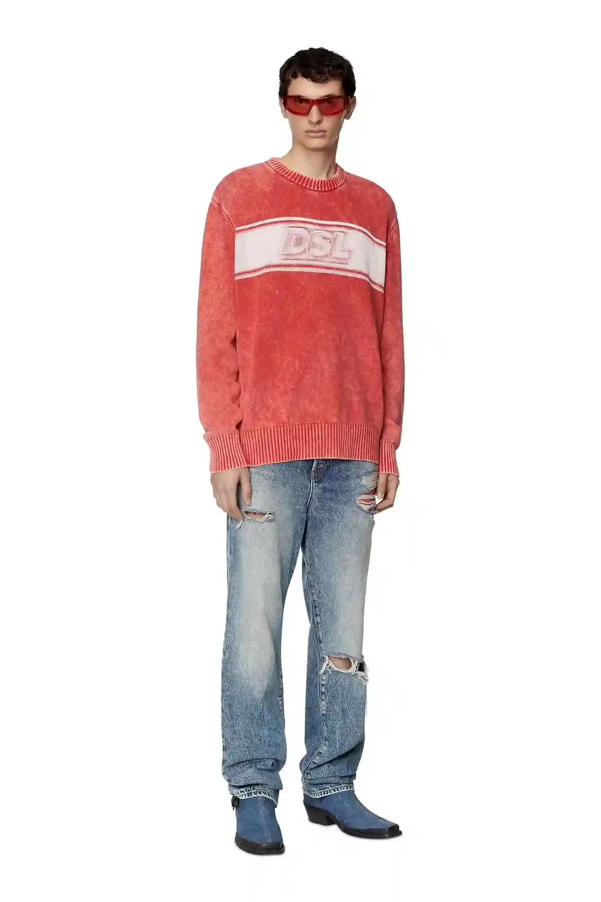 Red Treated jumper with DSL logo band