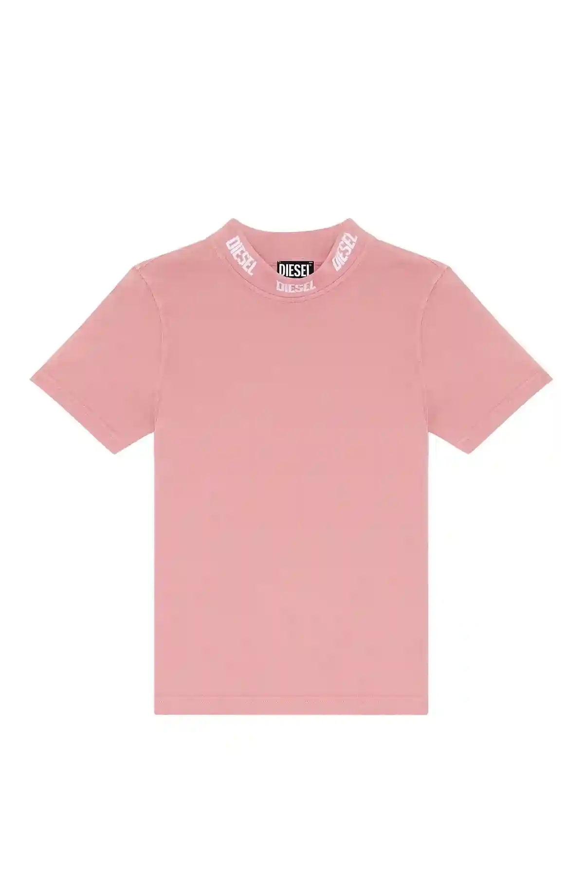 Pink T-shirt with logo neck
