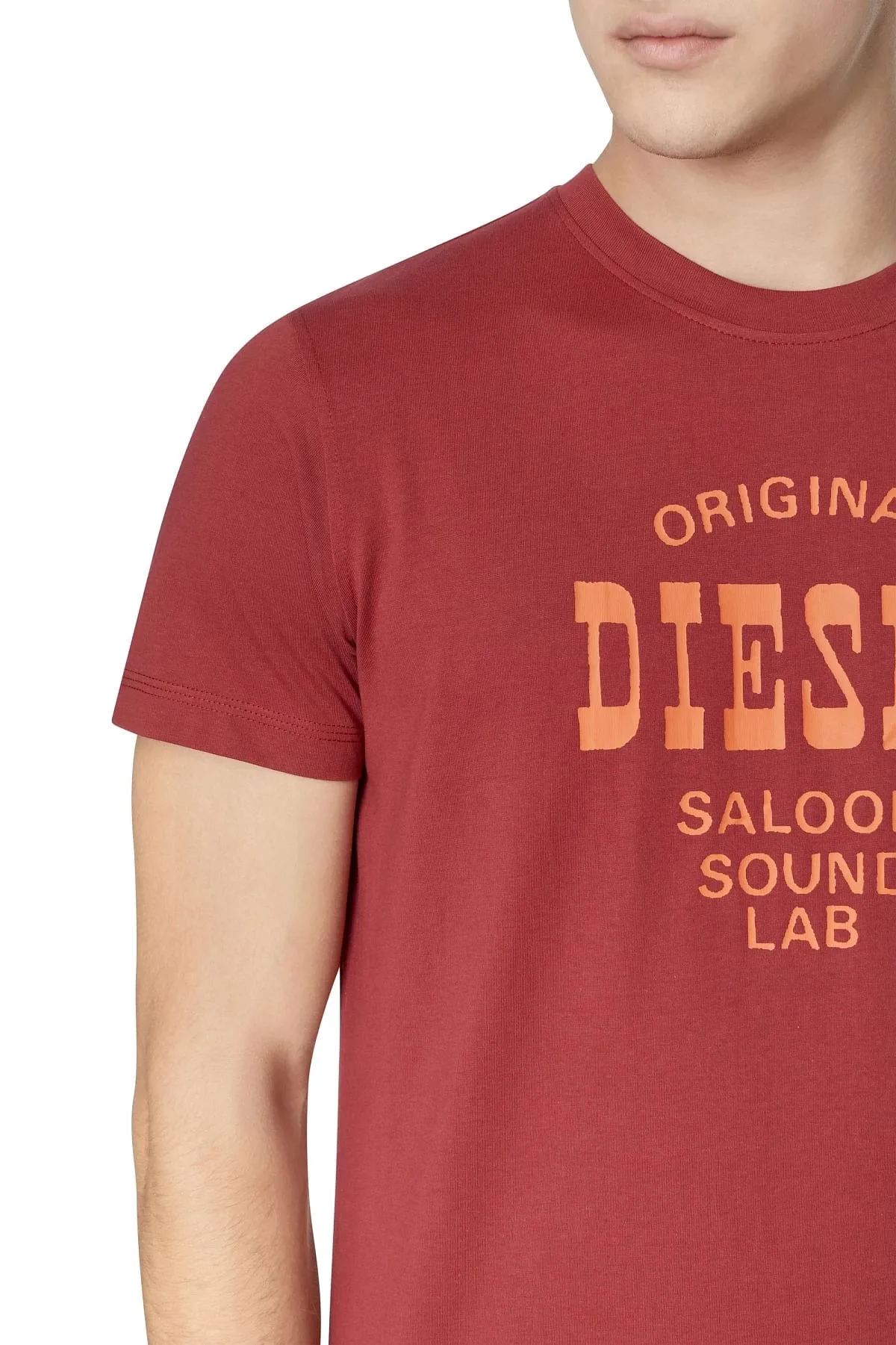 Red T-shirt with Diesel Saloon print