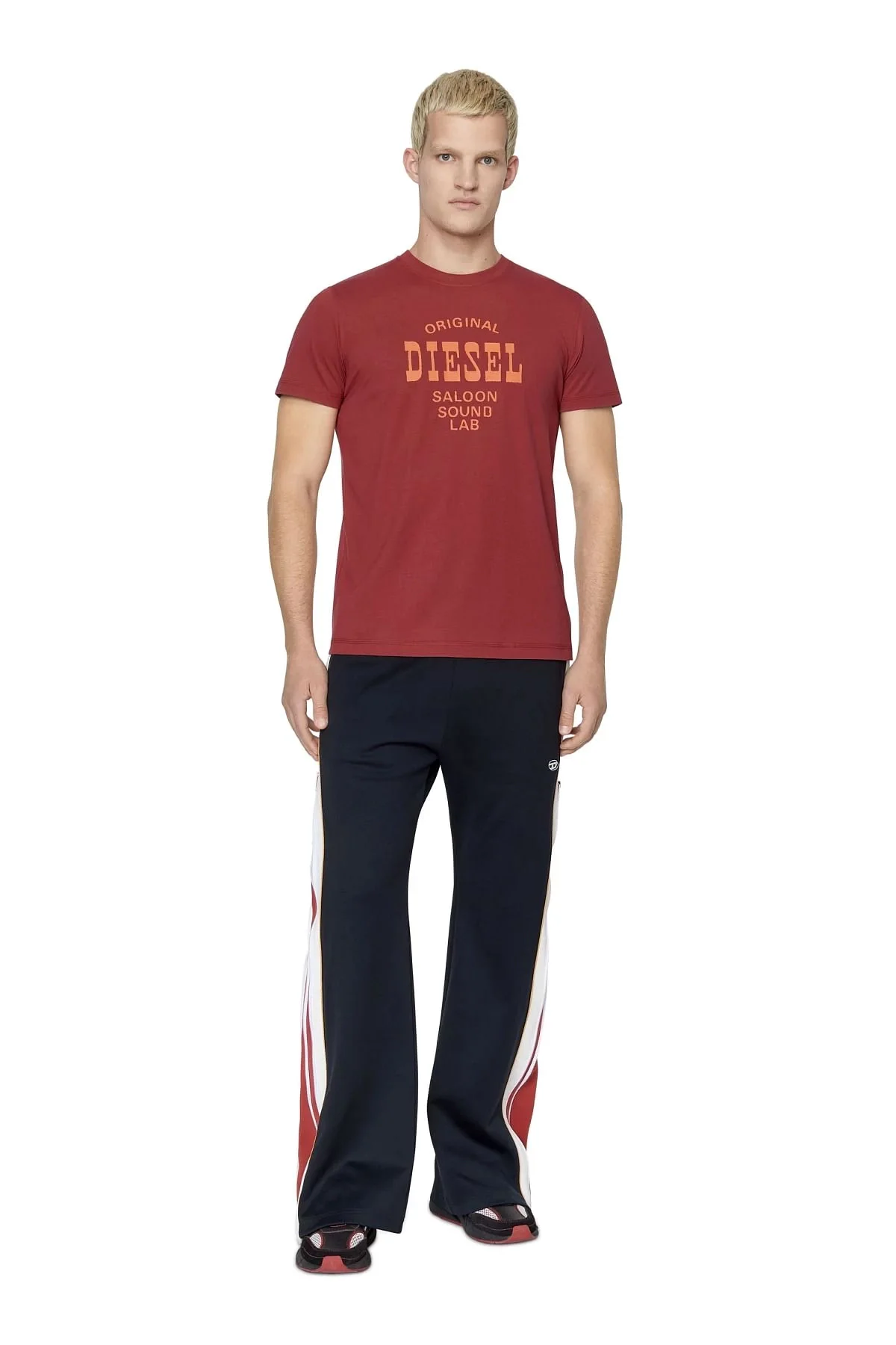 Red T-shirt with Diesel Saloon print