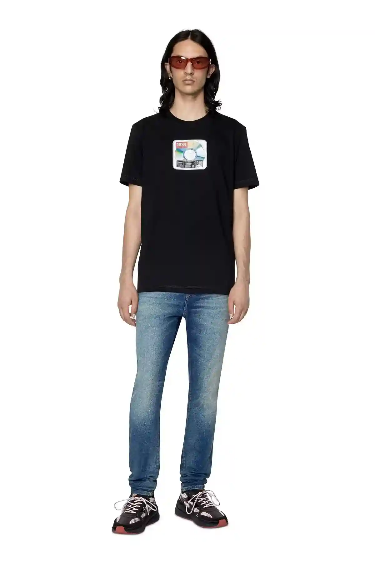 Black T-shirt with Diesel CD print