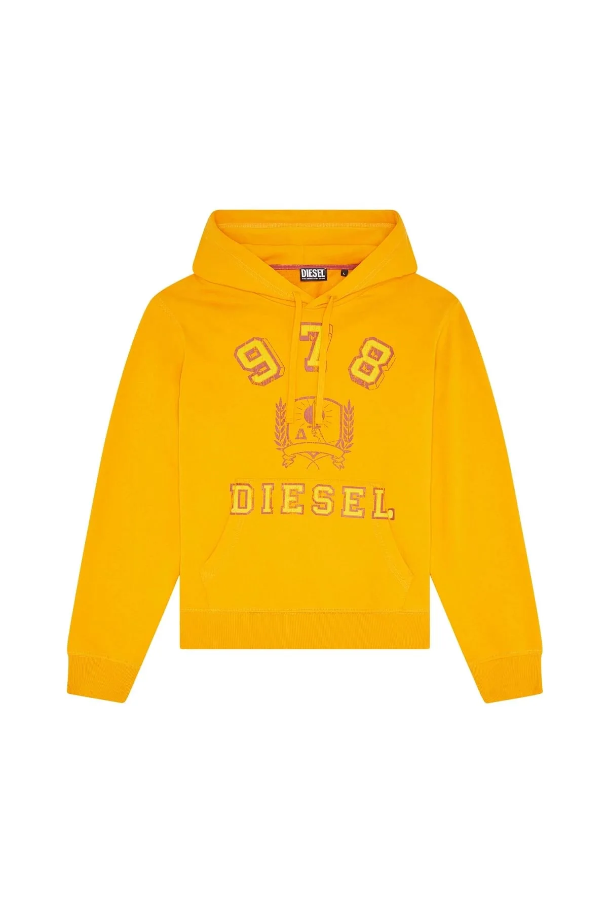 Yellow Hoodie with 978 Diesel crest logo