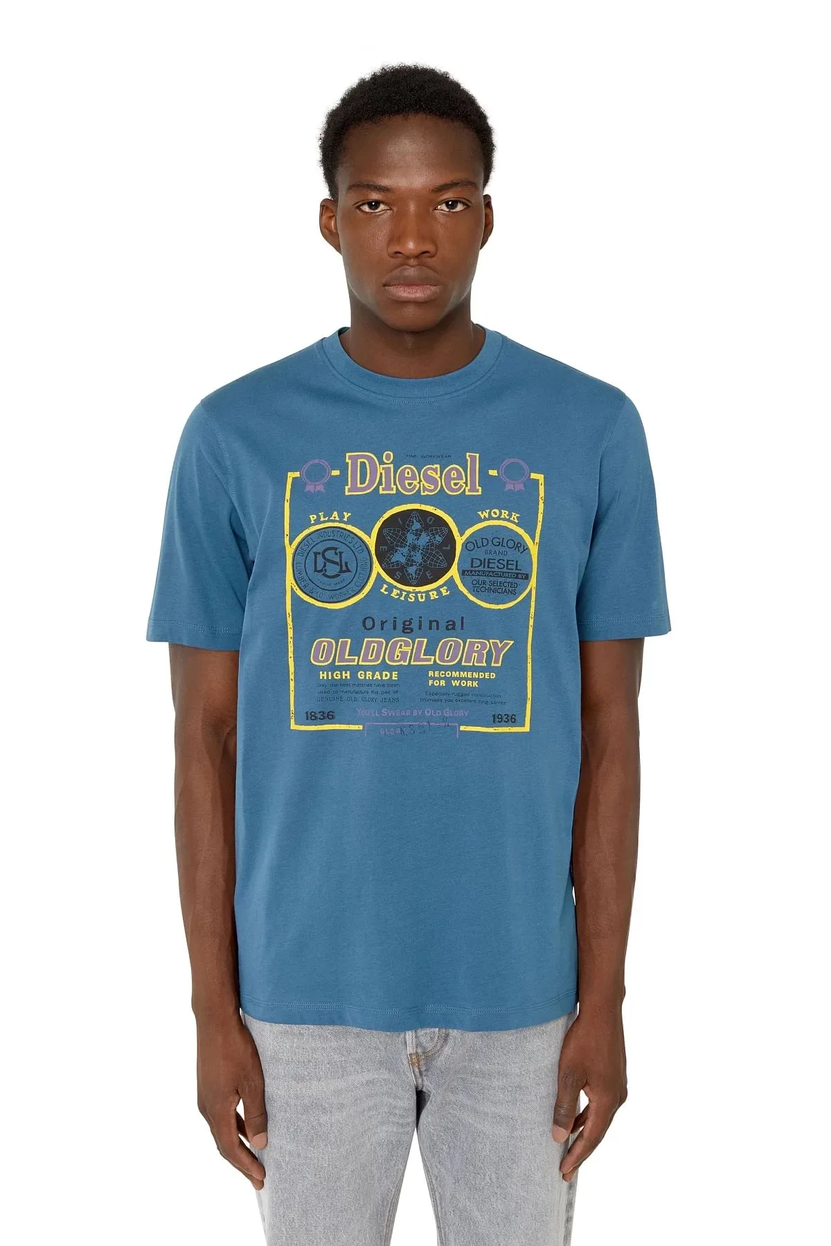 Blue T-shirt with Diesel Old Glory print