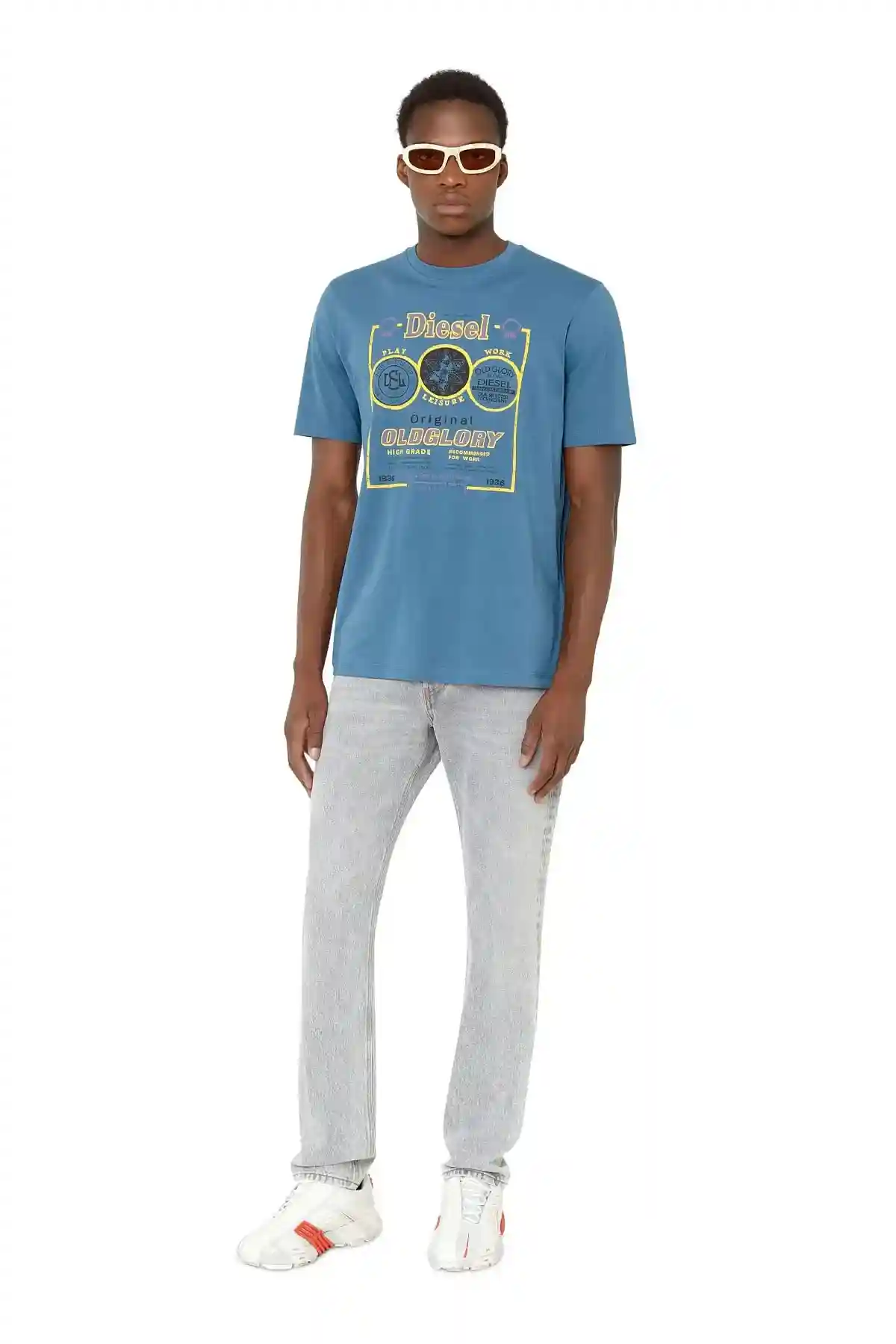 Blue T-shirt with Diesel Old Glory print