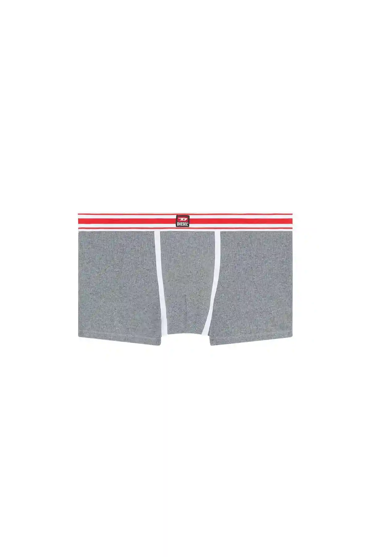 Grey Ribbed boxer briefs with striped waist
