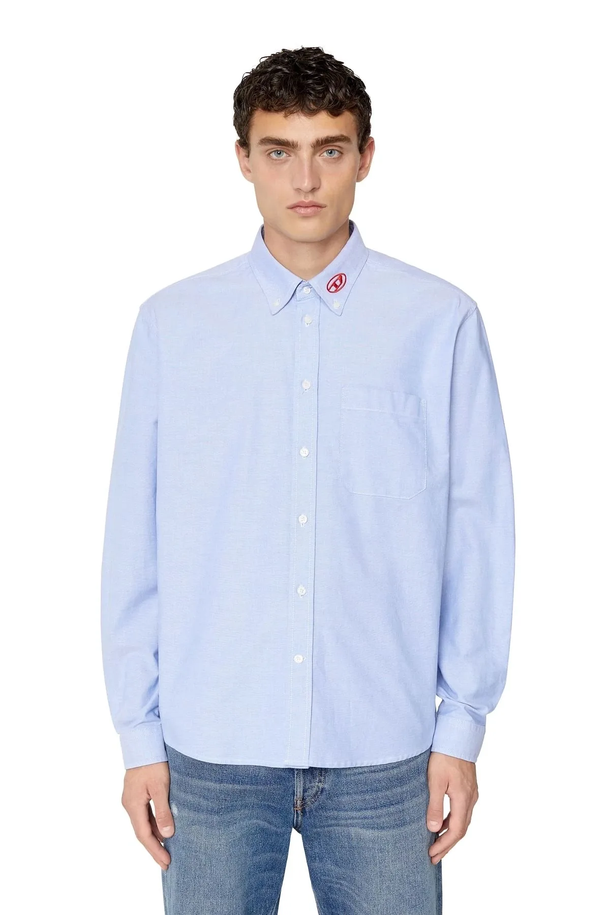 Blue Button-down shirt in cotton Oxford