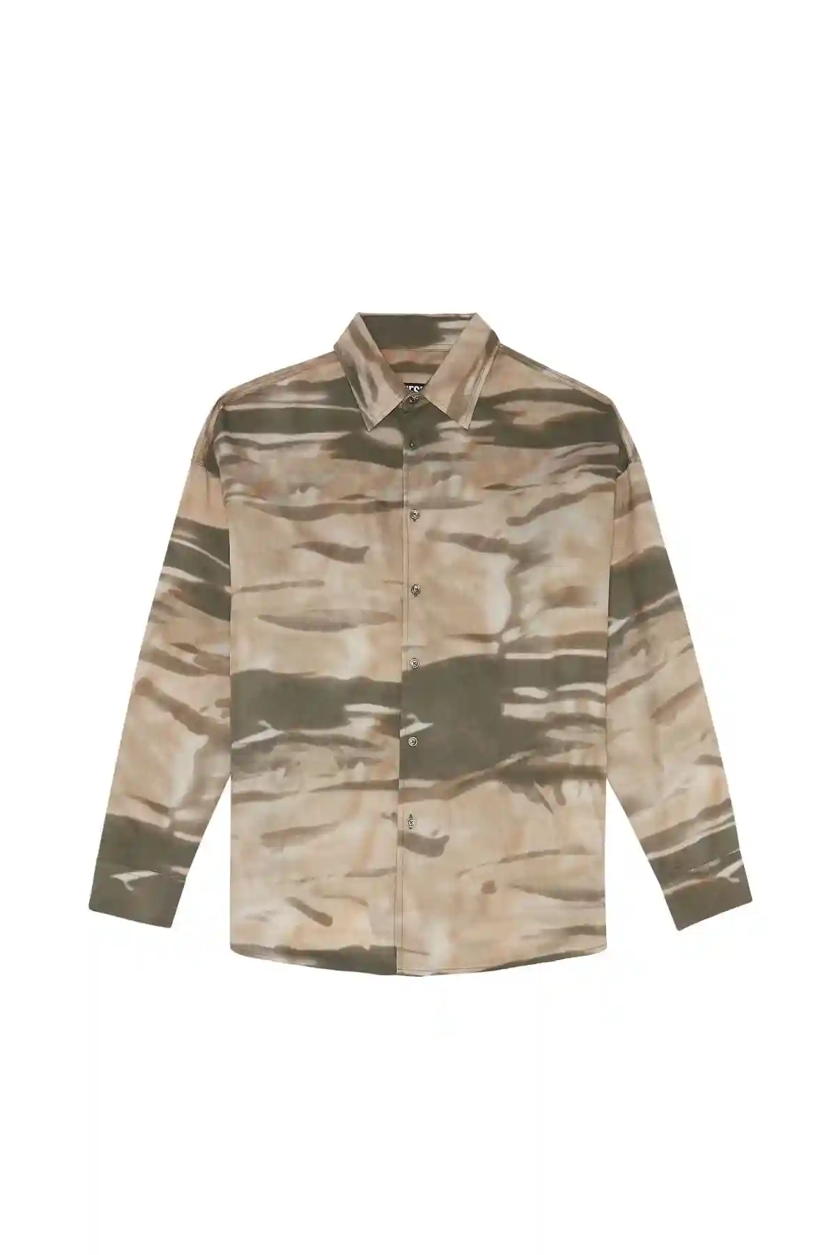 Green and Beige Camo shirt in light TENCEL twill
