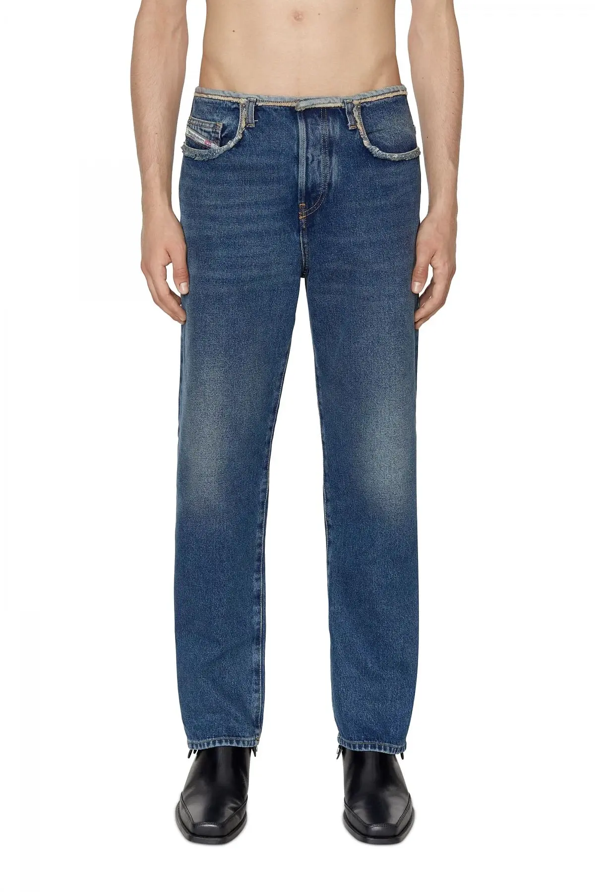 Blue Straight Jeans-D-Pend