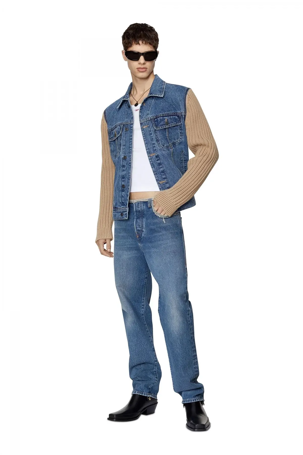 Blue Straight Jeans-D-Pend