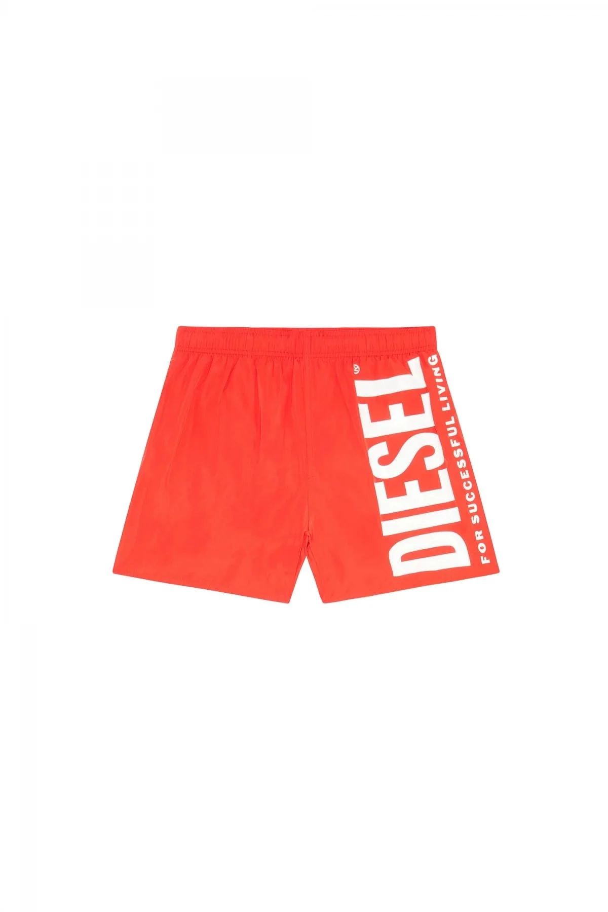 Red Mid-length swim shorts with maxi logo
