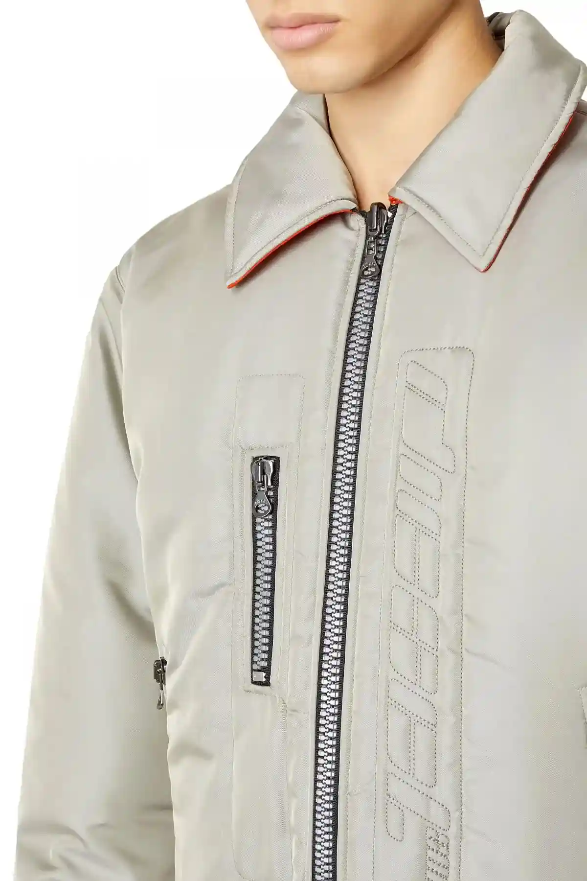 Grey Reversible padded bomber jacket