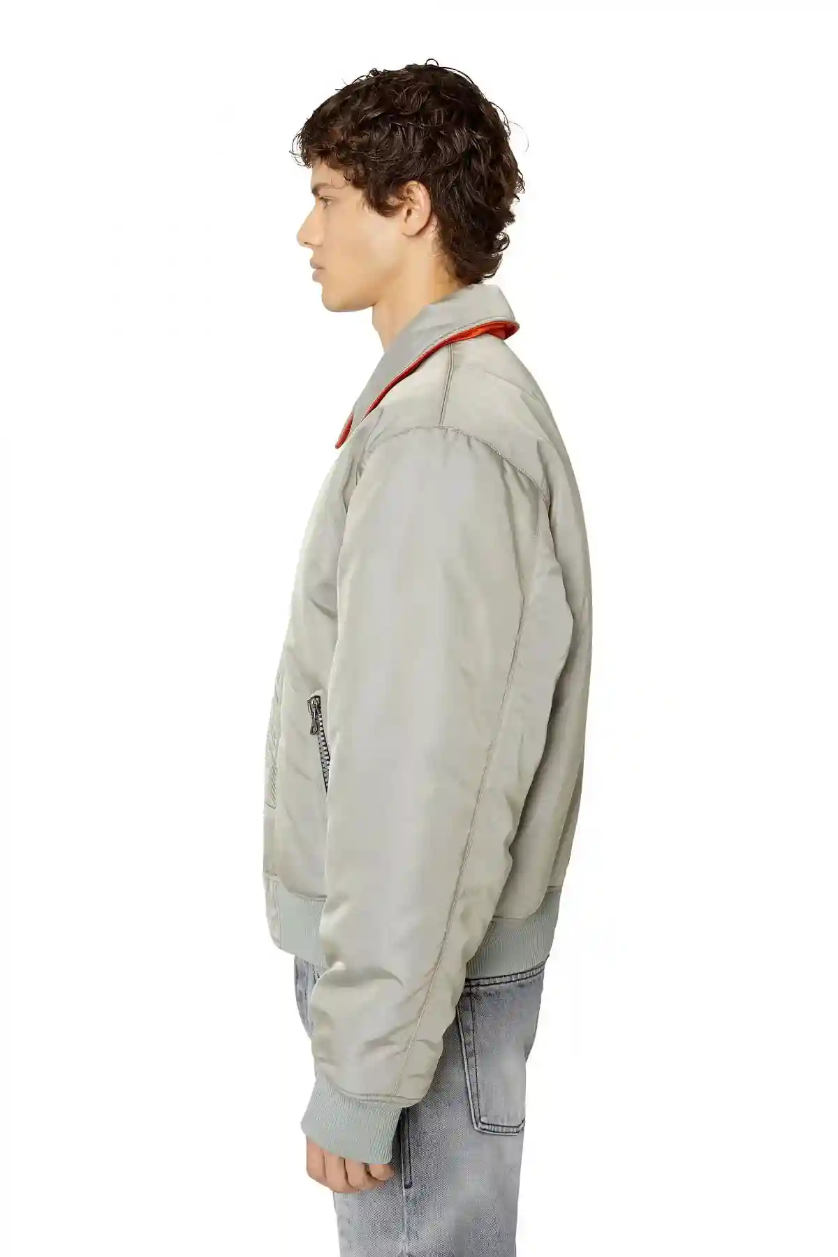 Grey Reversible padded bomber jacket