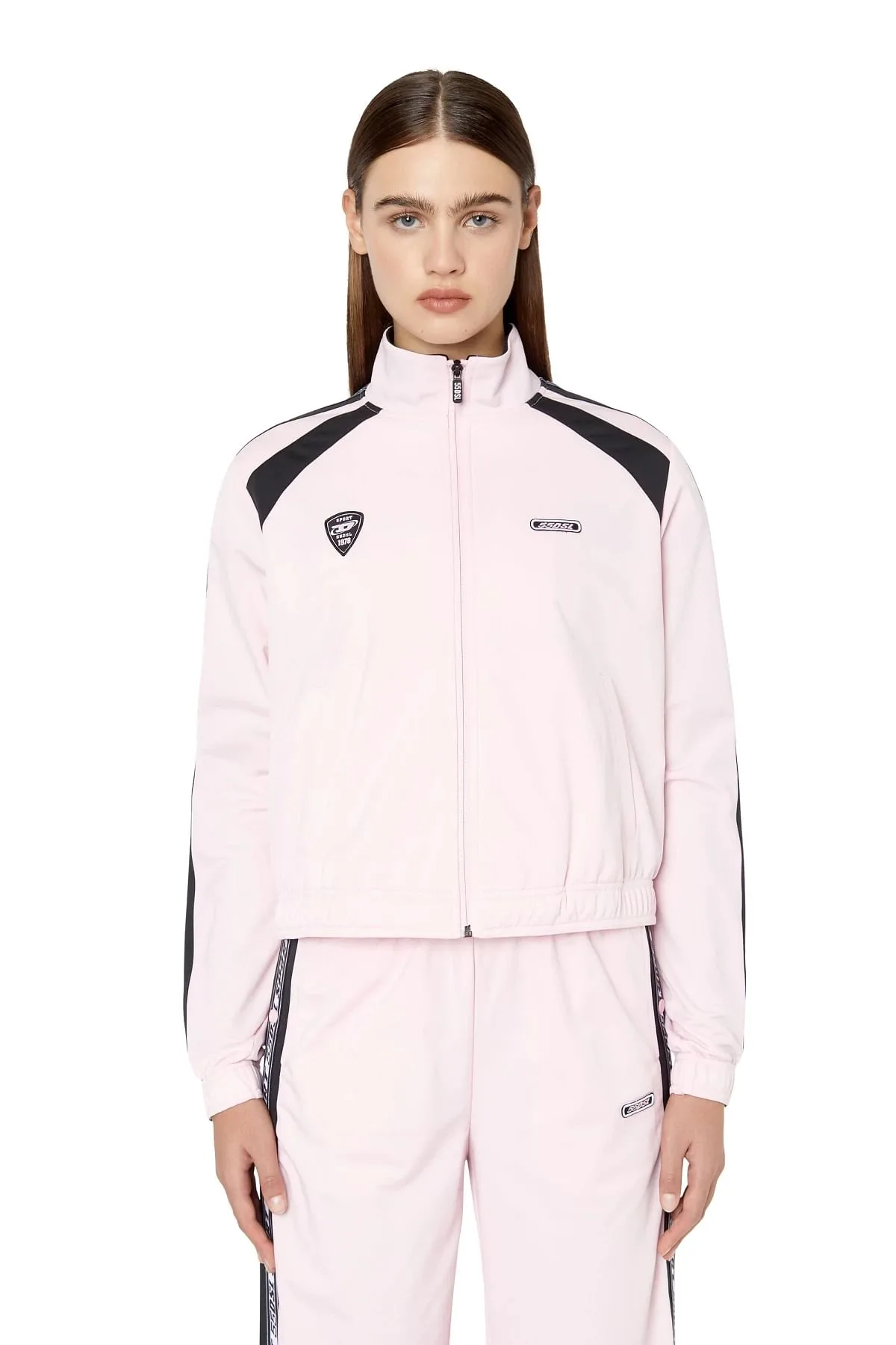 Pink Track jacket with logo bands