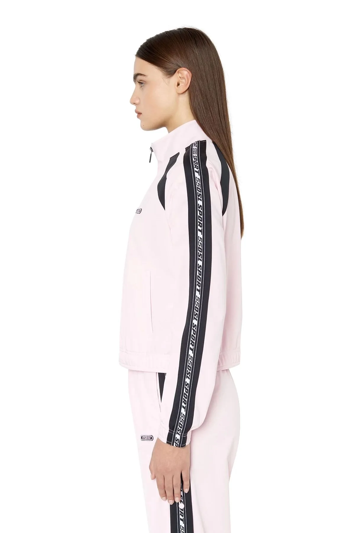 Pink Track jacket with logo bands