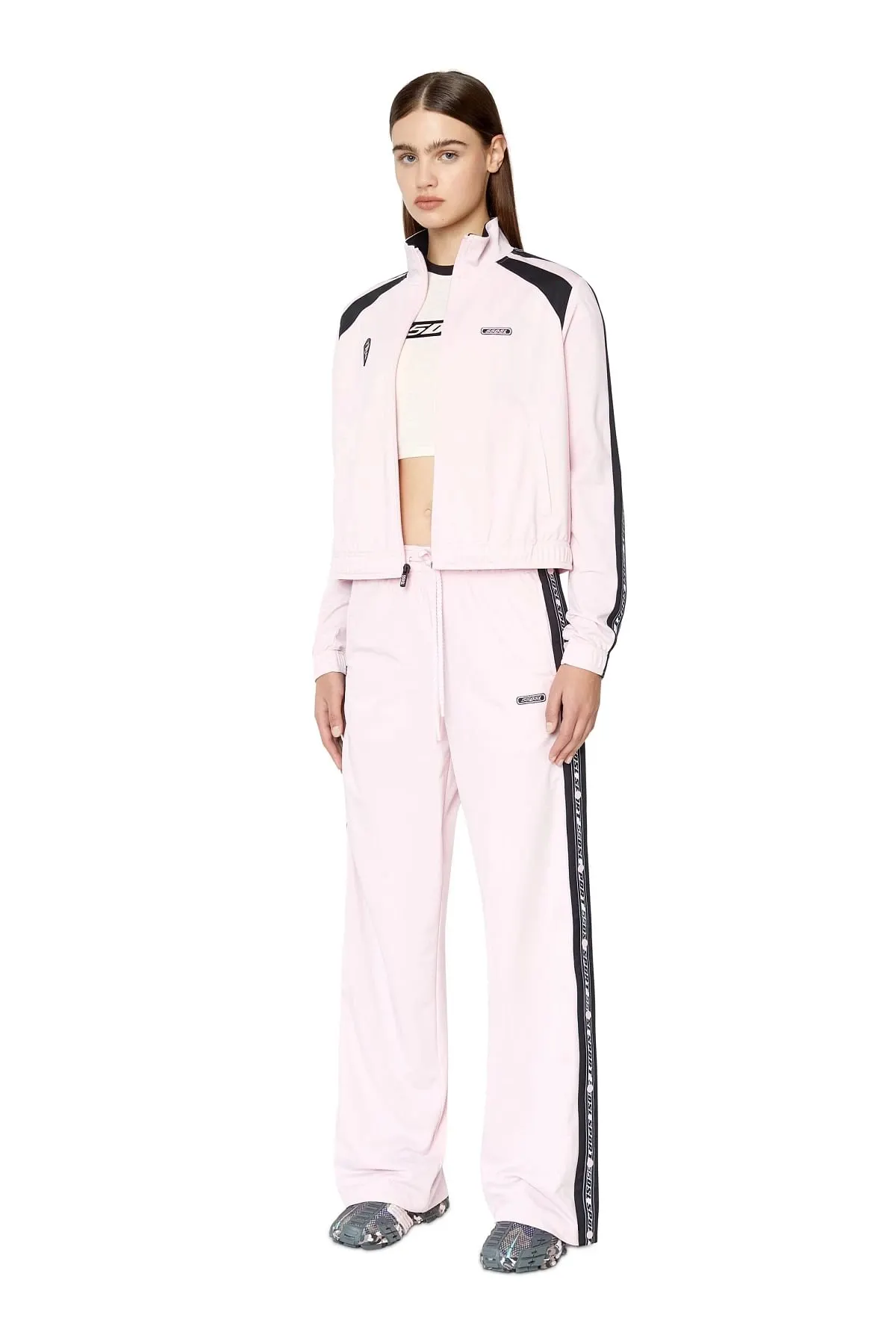 Pink Track jacket with logo bands
