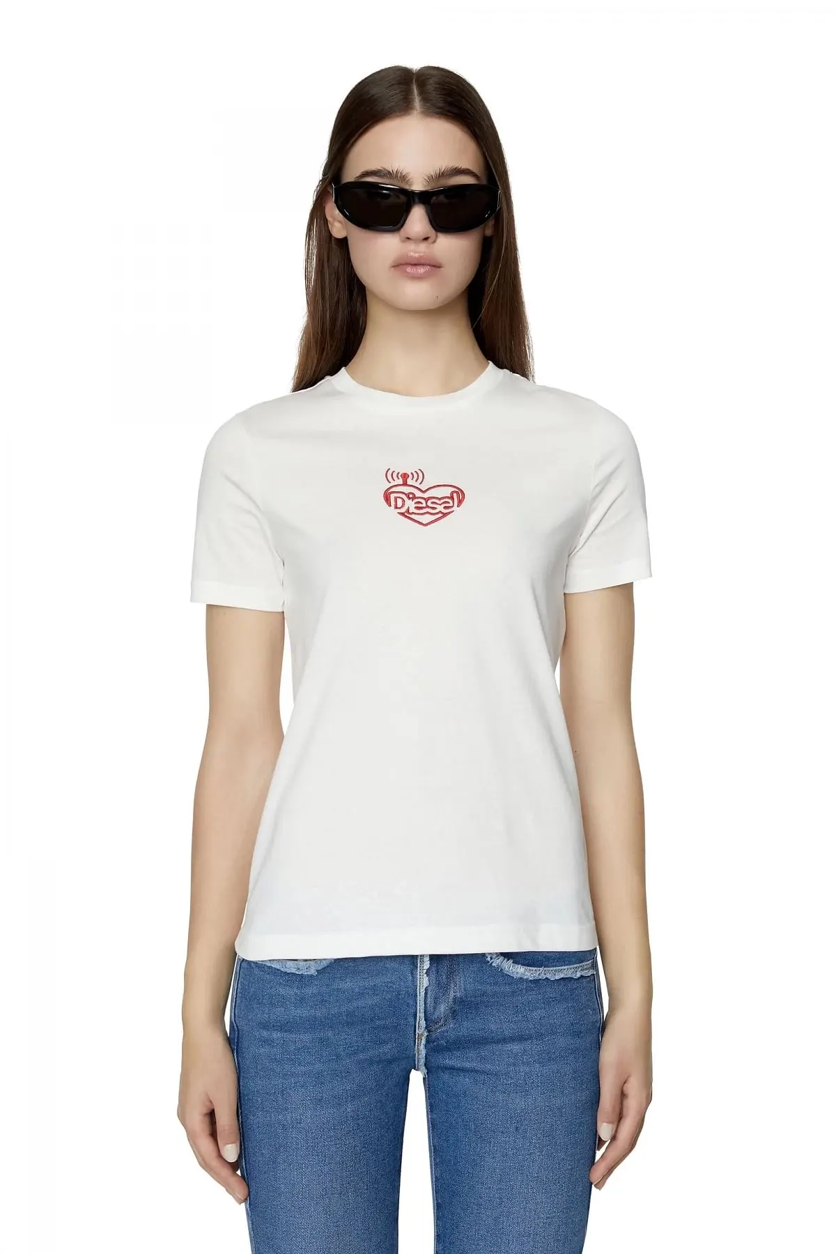 White T-shirt with Diesel radio logos