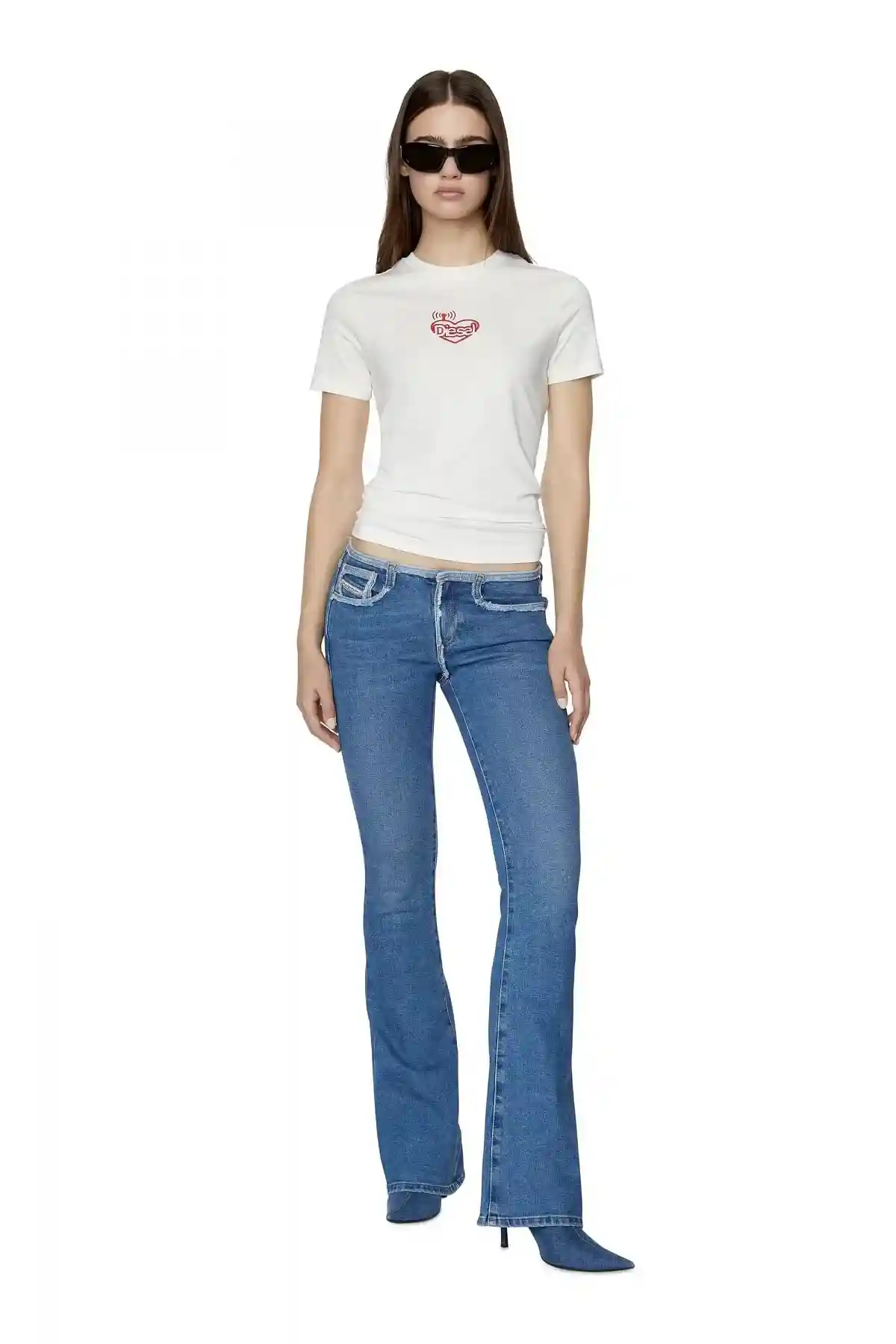 White T-shirt with Diesel radio logos