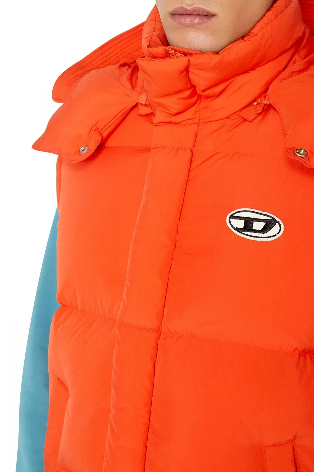 Orange Nylon puffer vest