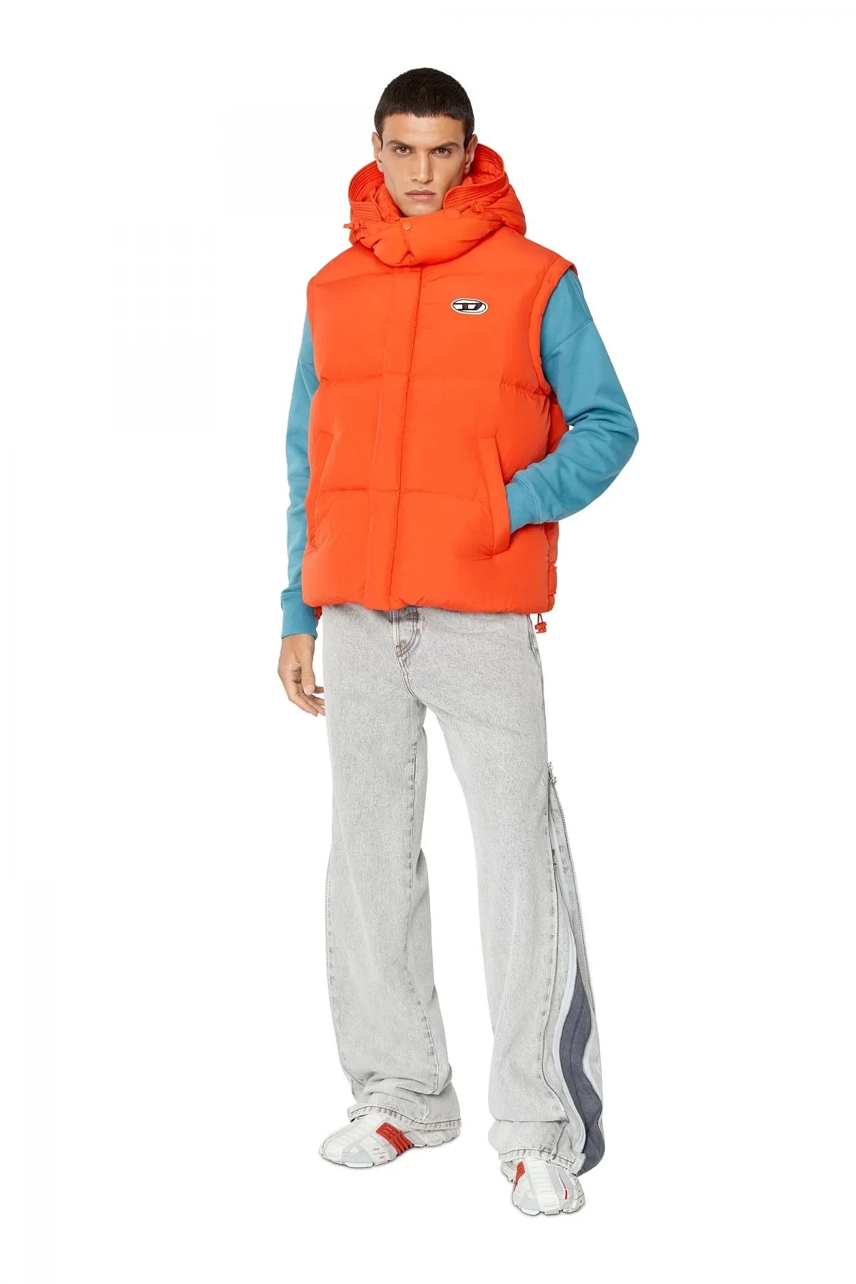 Orange Nylon puffer vest