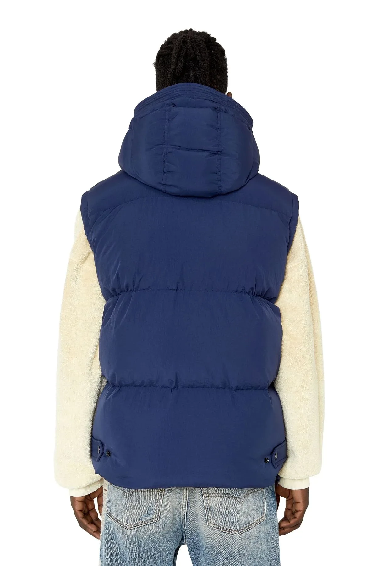 Blue Nylon puffer vest