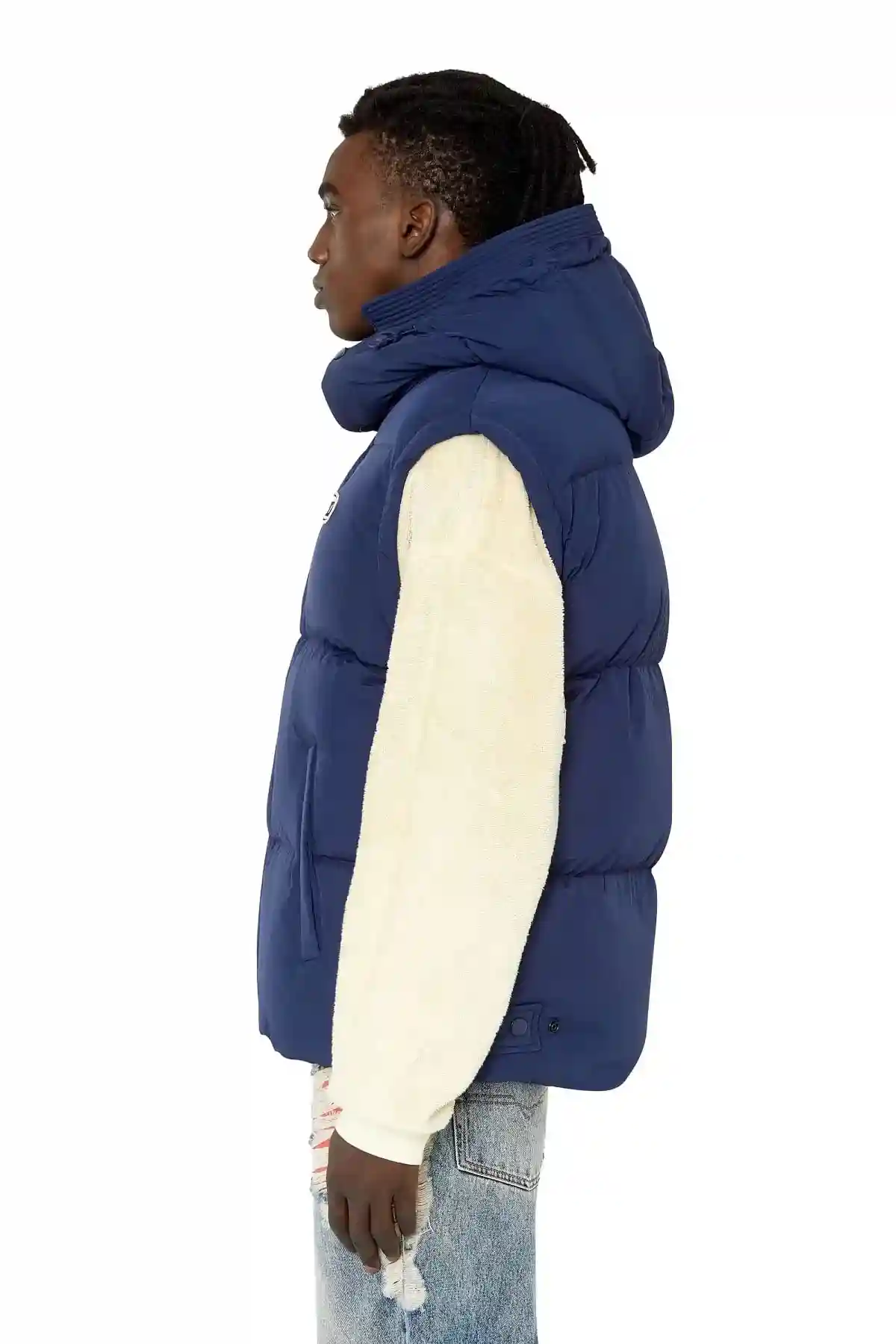 Blue Nylon puffer vest