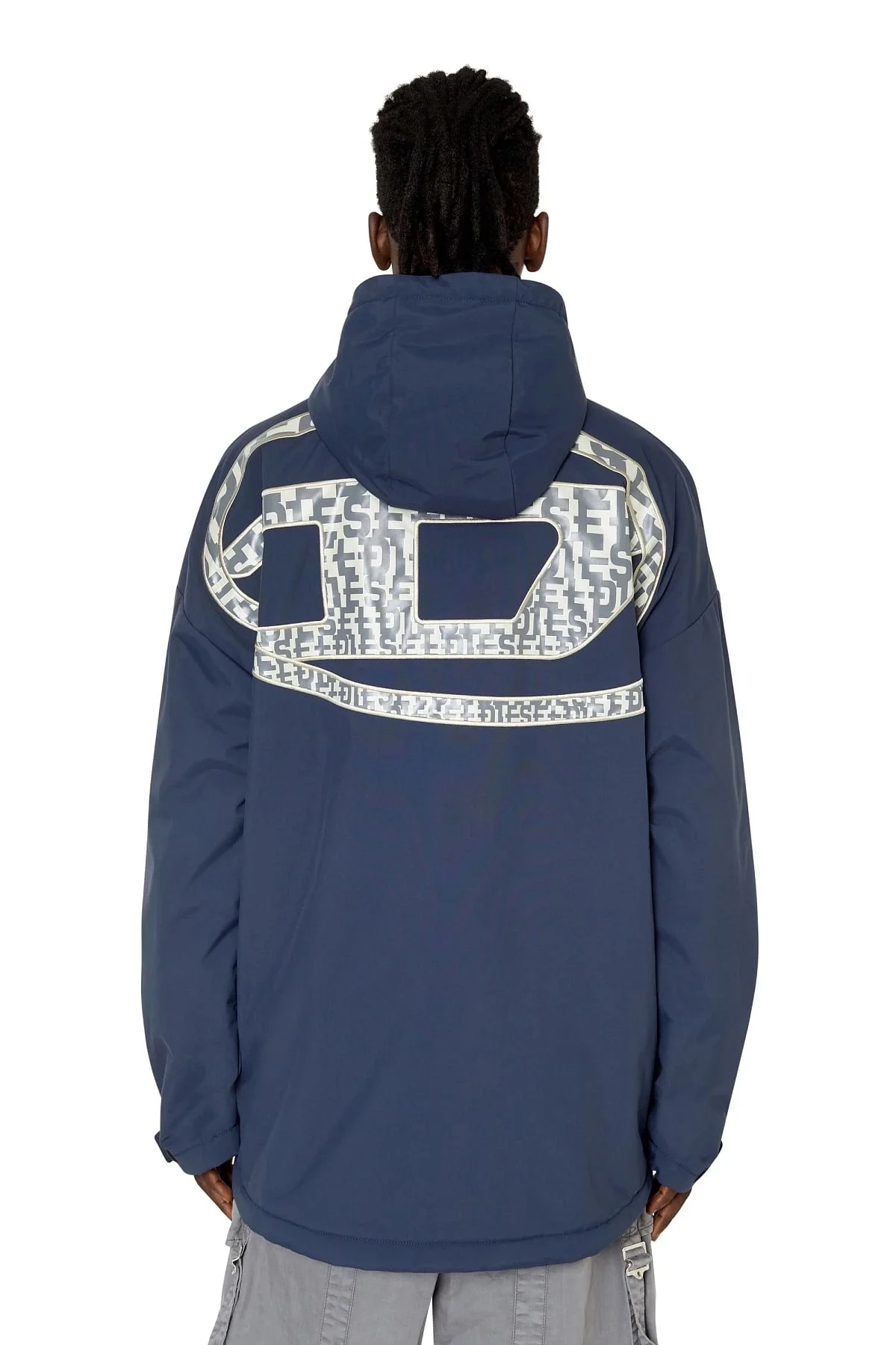 Blue CORDURA windbreaker with oversized logo