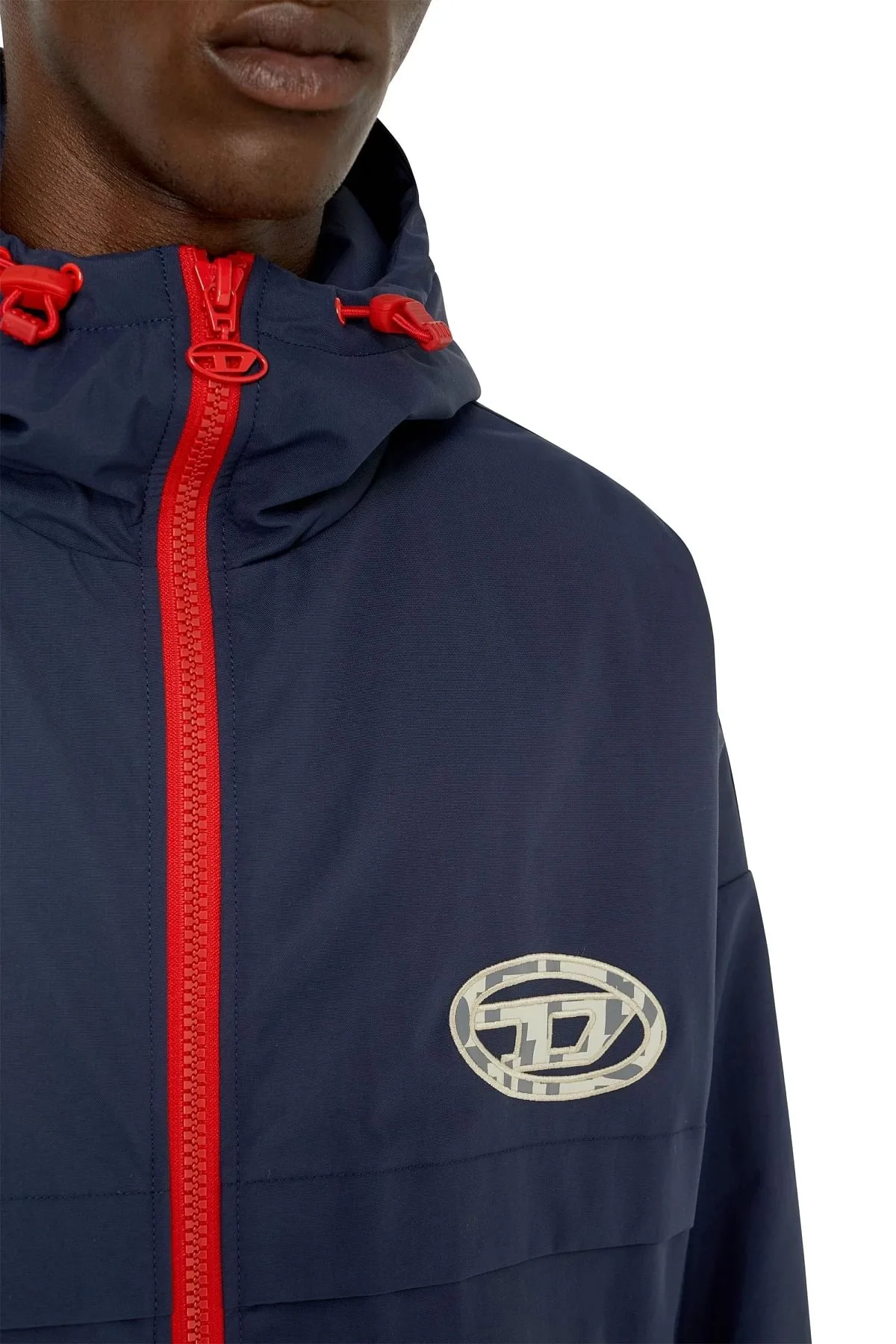 Blue CORDURA windbreaker with oversized logo