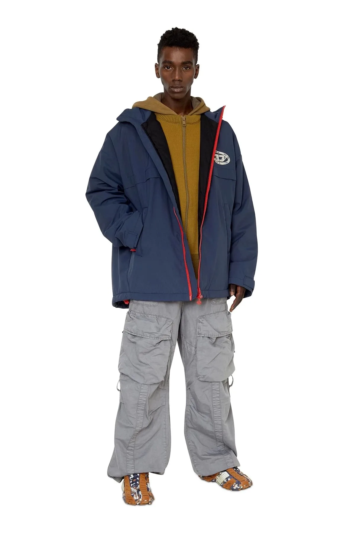 Blue CORDURA windbreaker with oversized logo