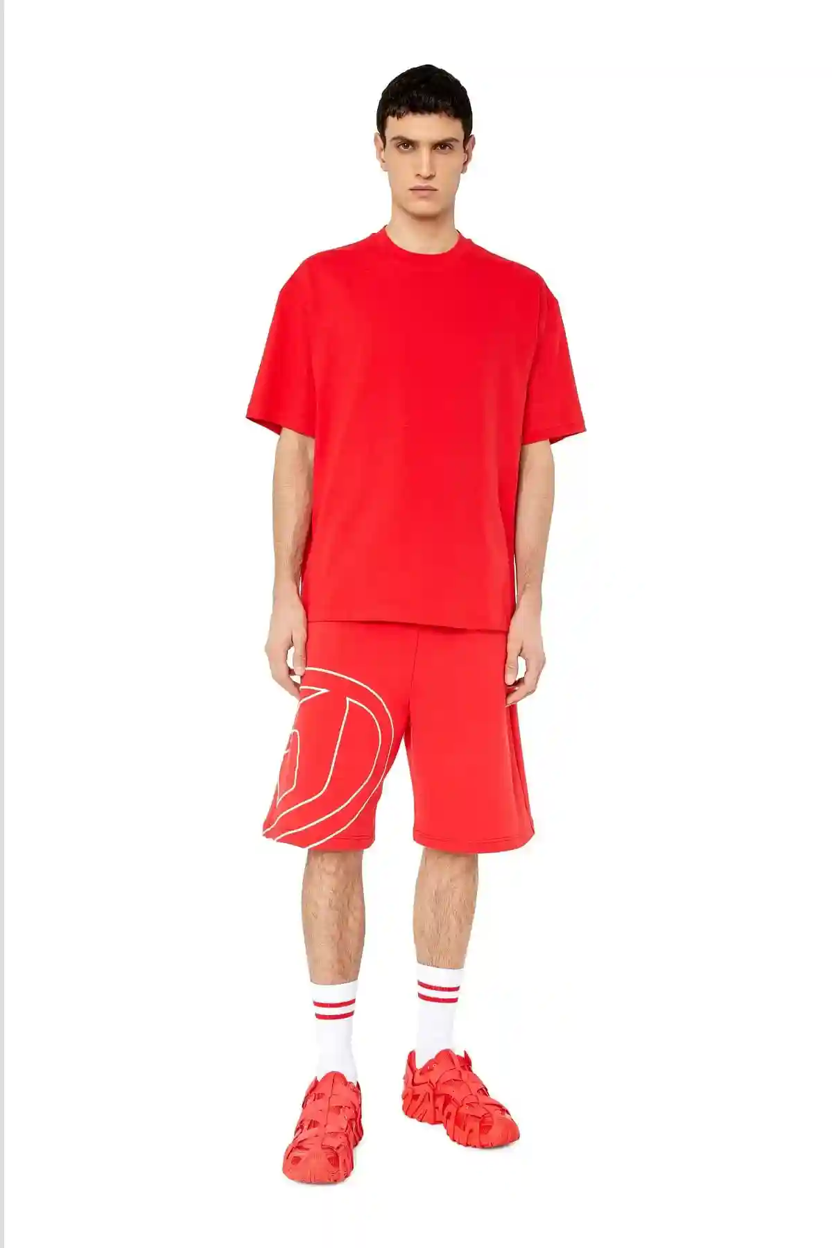 Red T-shirt with back maxi D logo