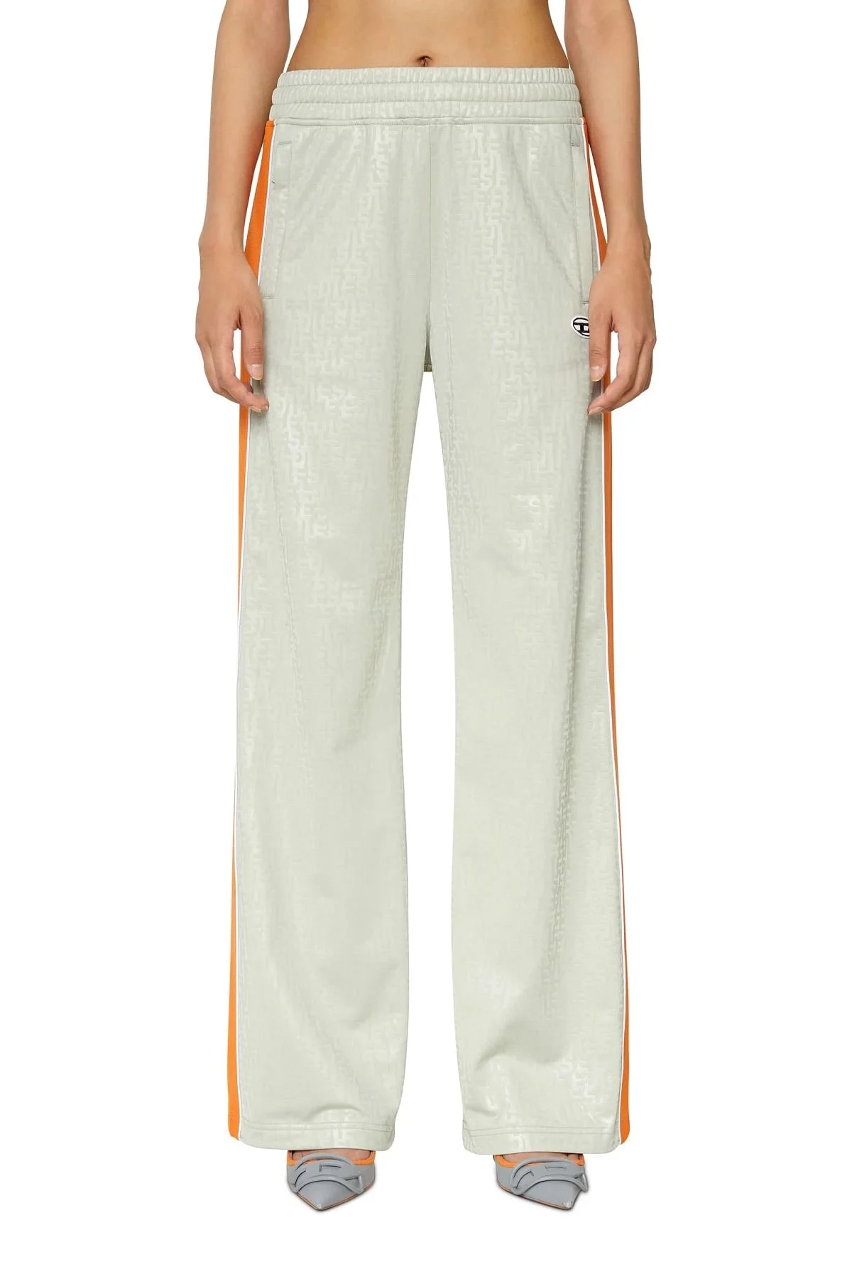White Track pants with dégradé logo print