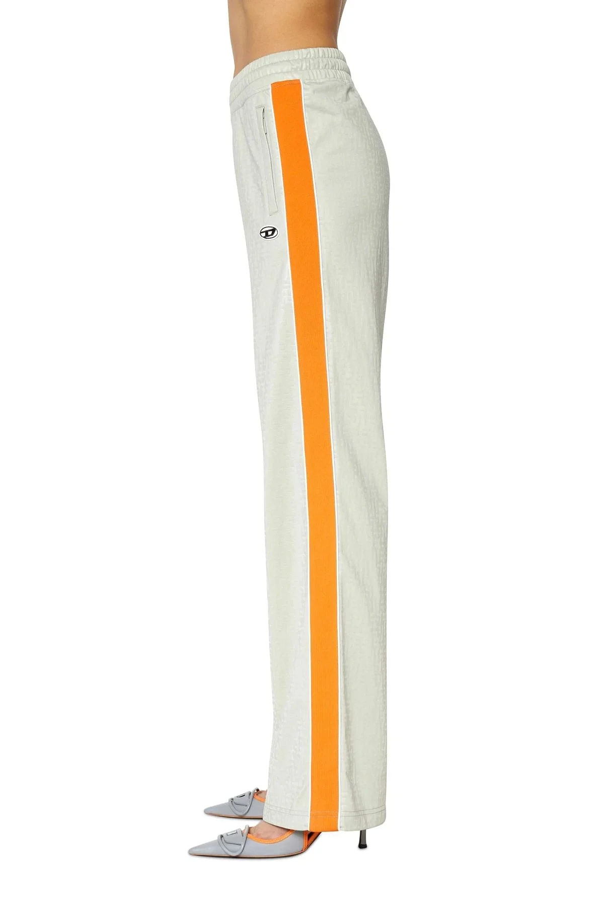 White Track pants with dégradé logo print