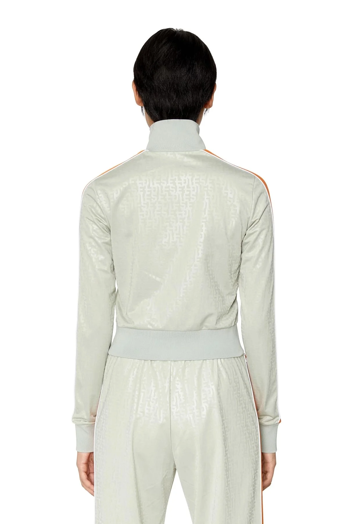 Grey Track jacket with monogram print
