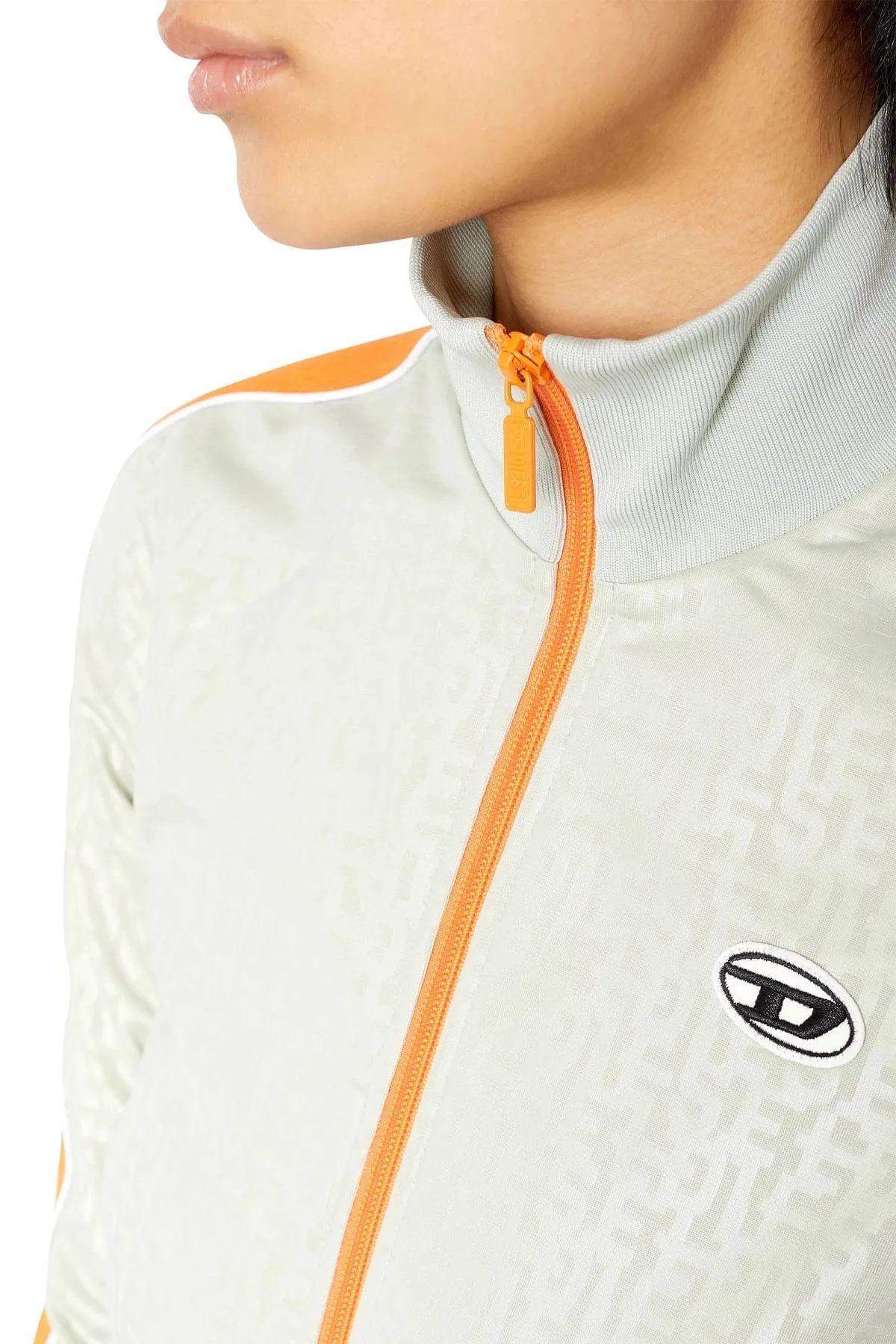 Grey Track jacket with monogram print