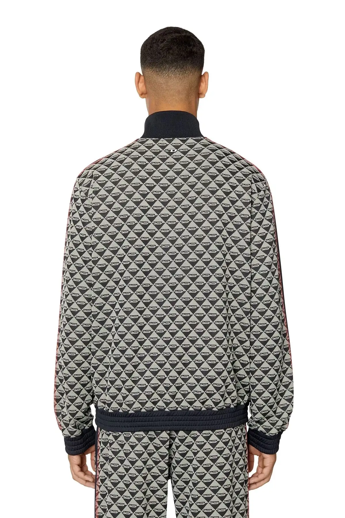 Black Logo-jacquard track jacket