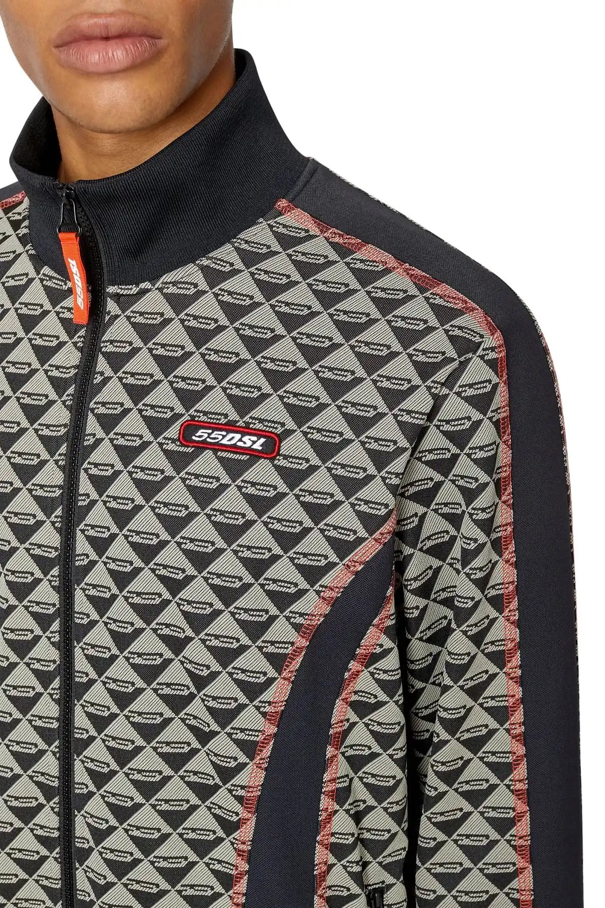 Black Logo-jacquard track jacket