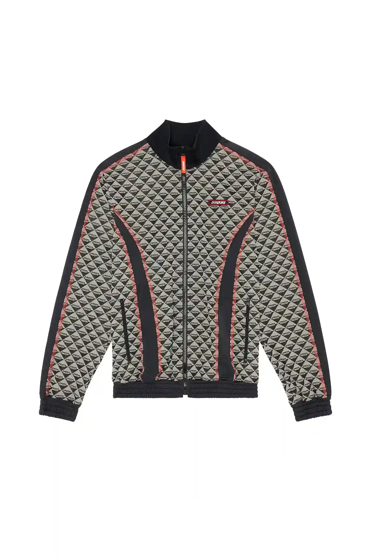 Black Logo-jacquard track jacket