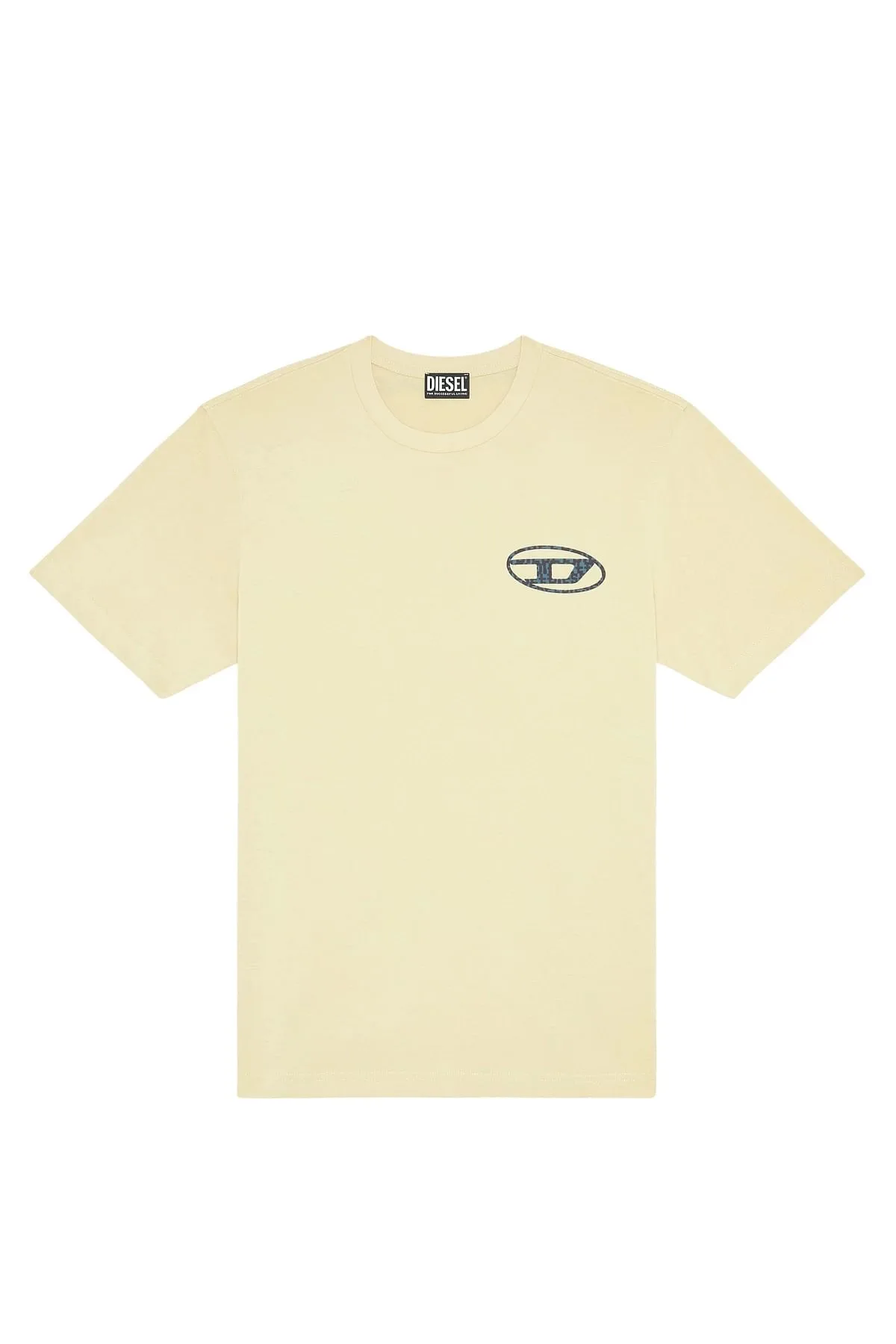 Beige T-shirt with oversized logo print