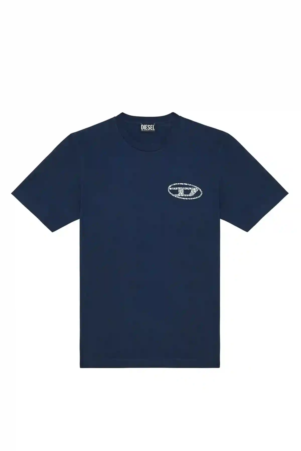 Blue T-shirt with oversized logo print